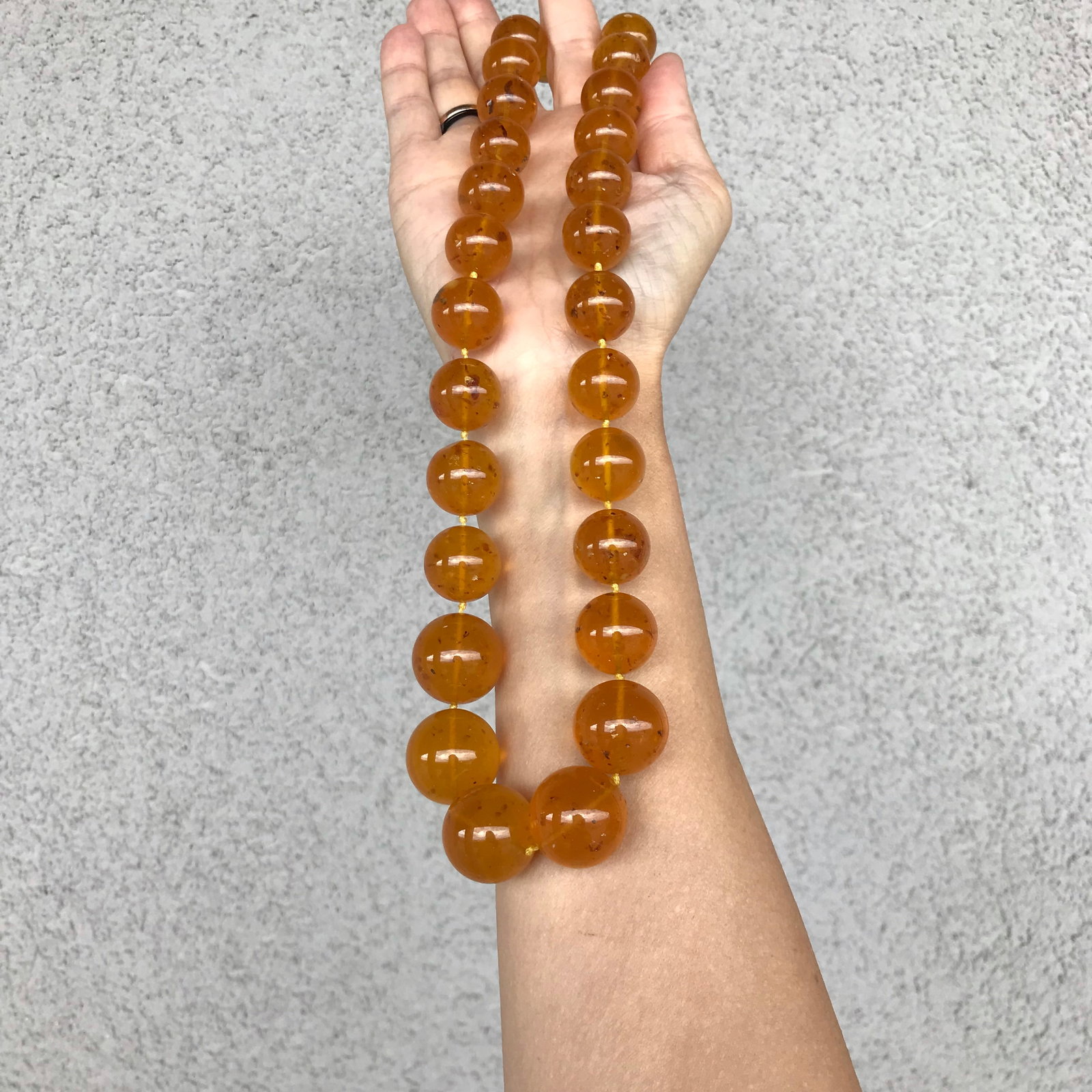 Marvellous Vintage Amber Necklace made from Round Amber beads - 8