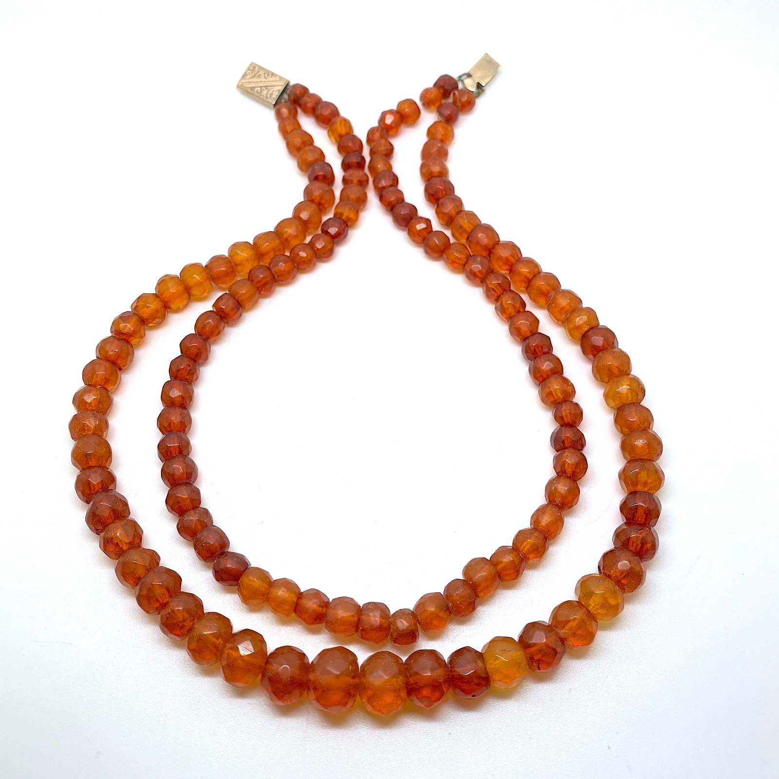 Stunning Unique Vintage Amber Necklace made from Hand Carved Amber beads - 4