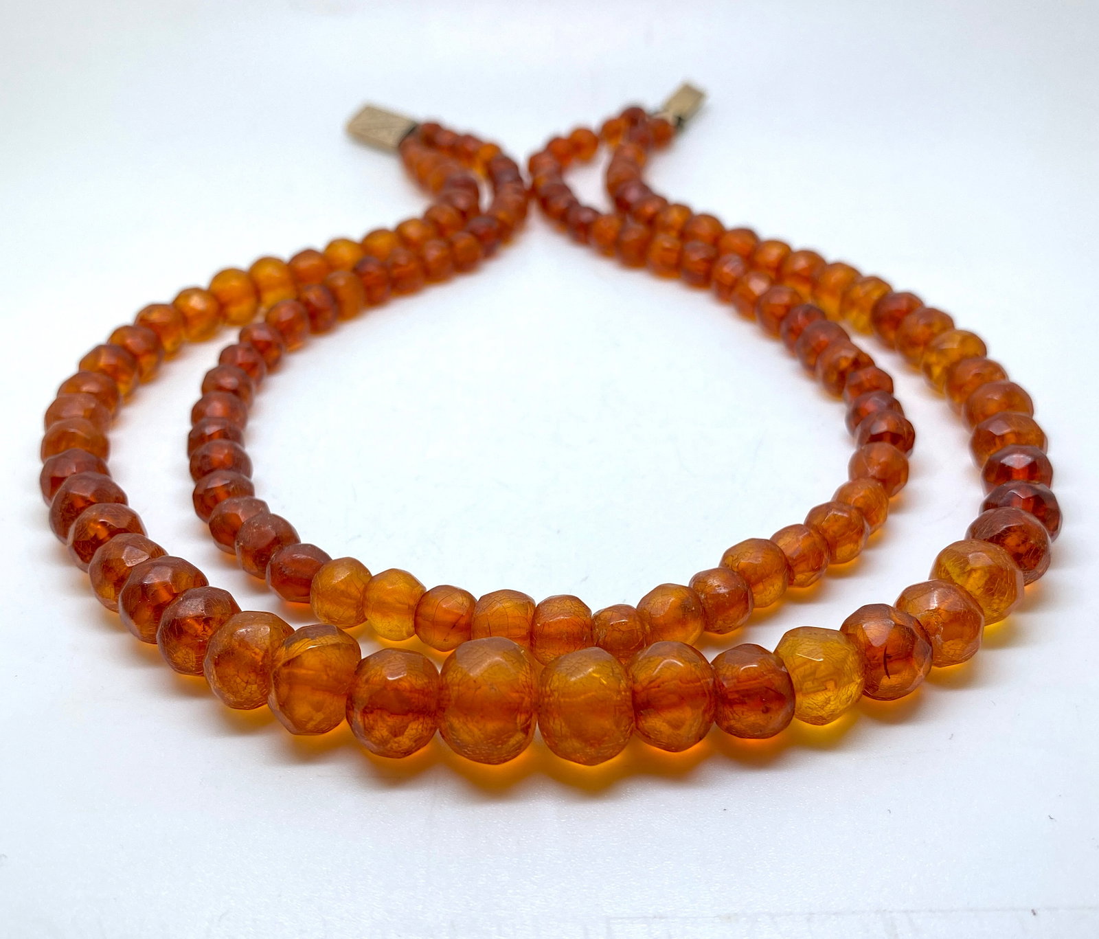 Stunning Unique Vintage Amber Necklace made from Hand Carved Amber beads - 5