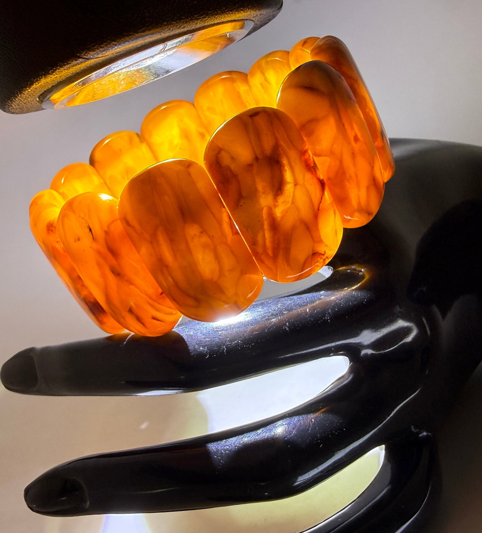 Alluring Vintage Amber Cuff Bracelet - 4