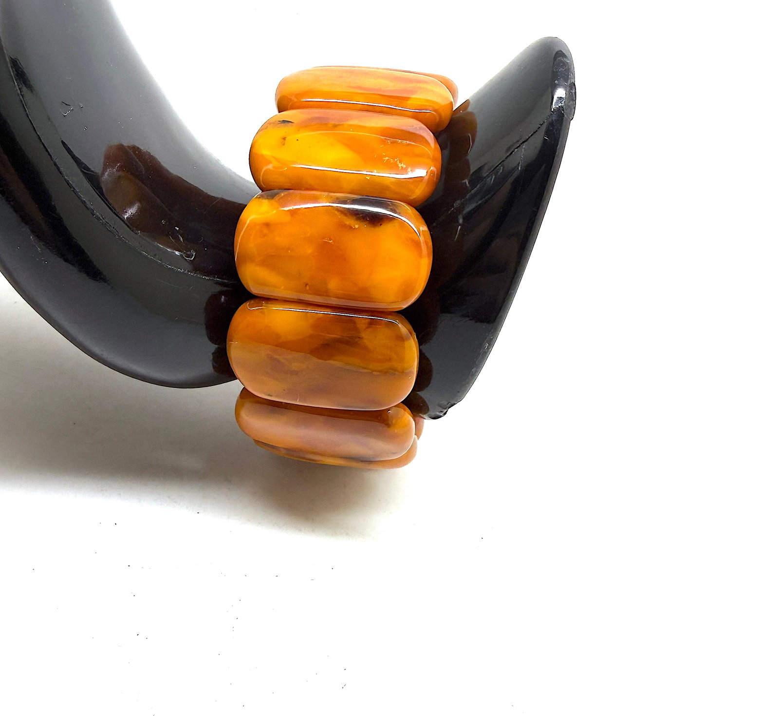 Alluring Vintage Amber Cuff Bracelet - 7