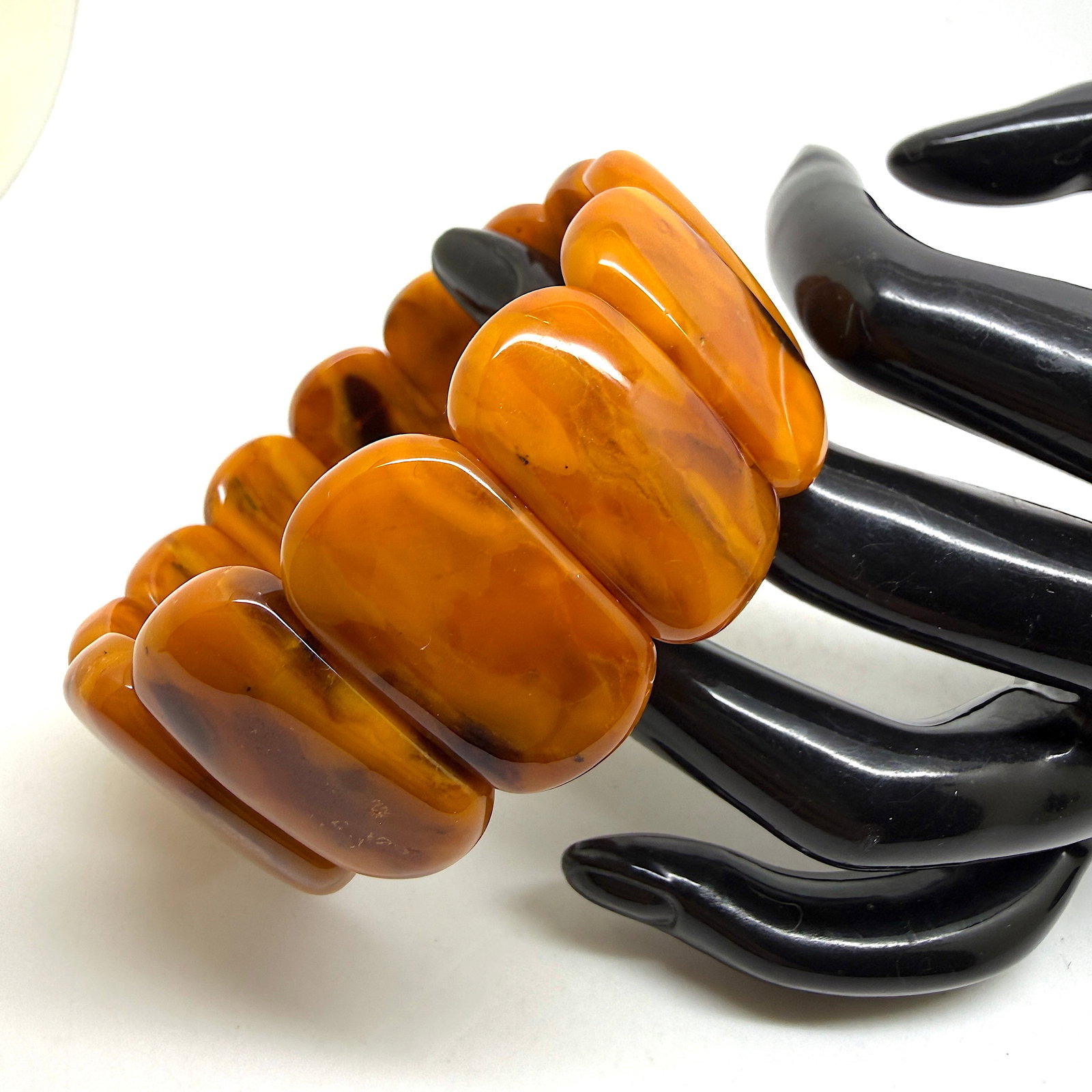 Alluring Vintage Amber Cuff Bracelet - 8