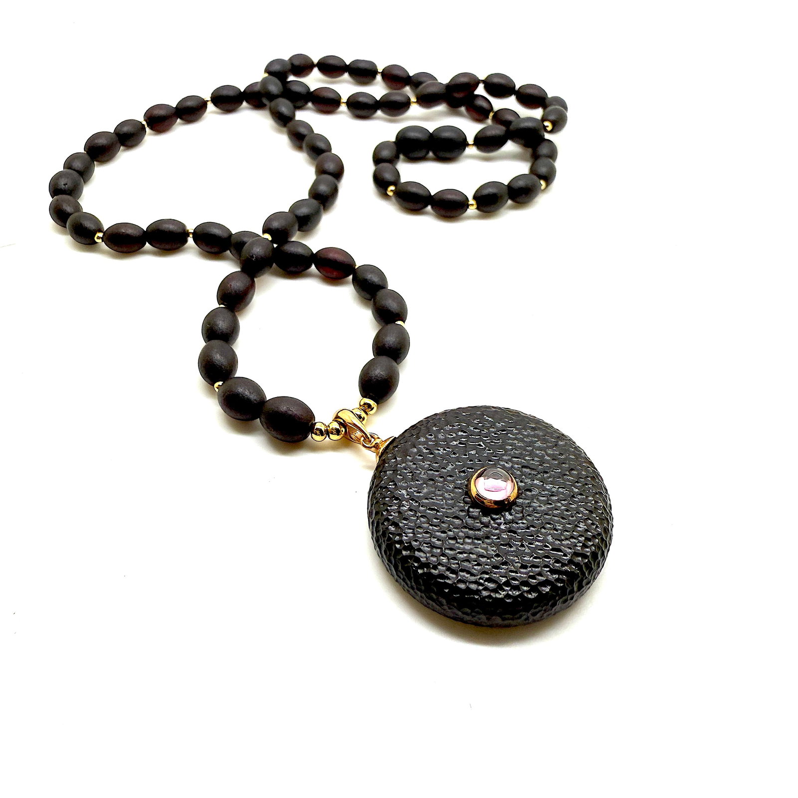 Impressive Amber Necklace with Amethyst - 4