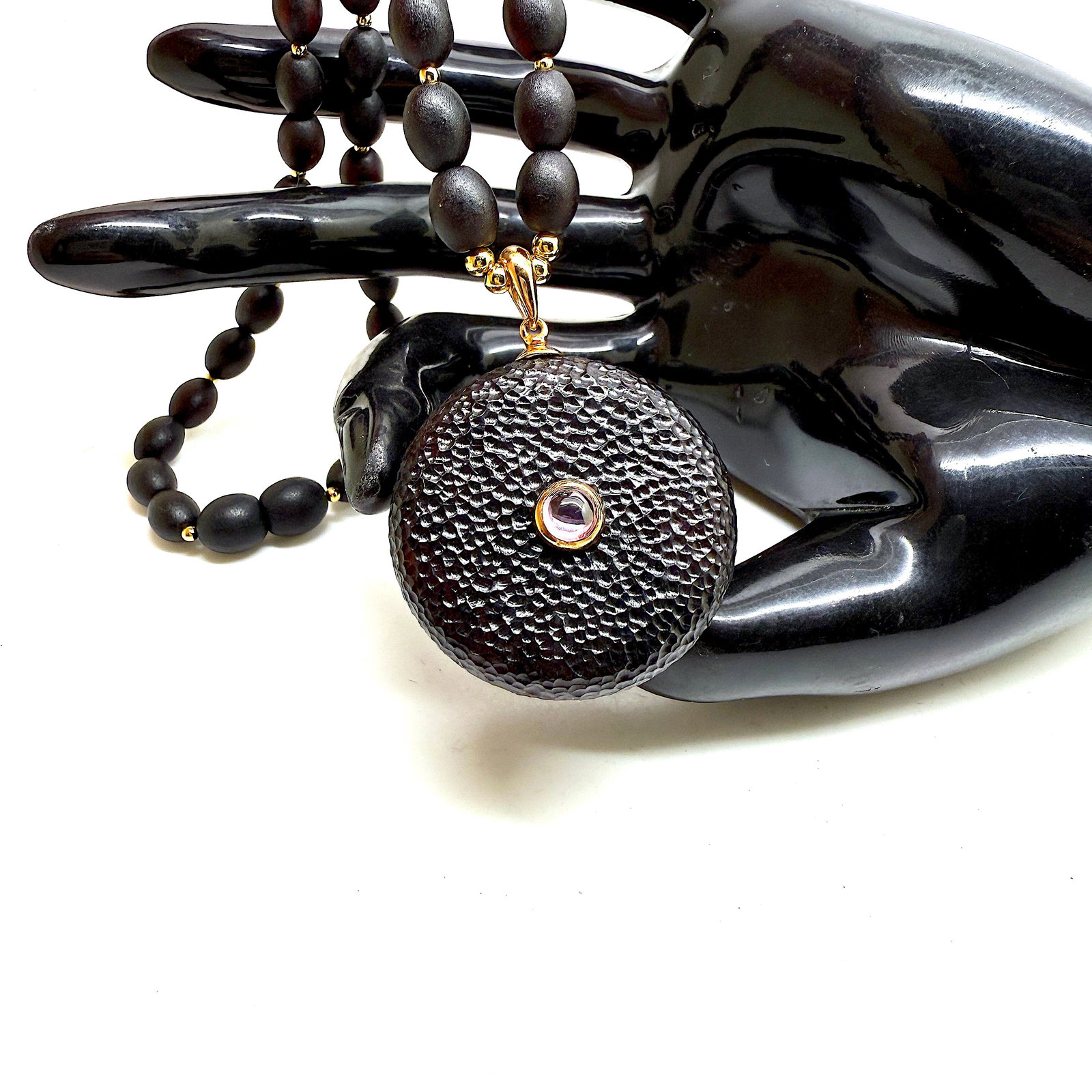 Impressive Amber Necklace with Amethyst - 6