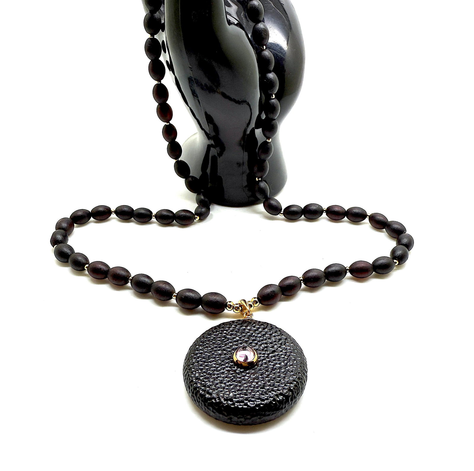 Impressive Amber Necklace with Amethyst - 7