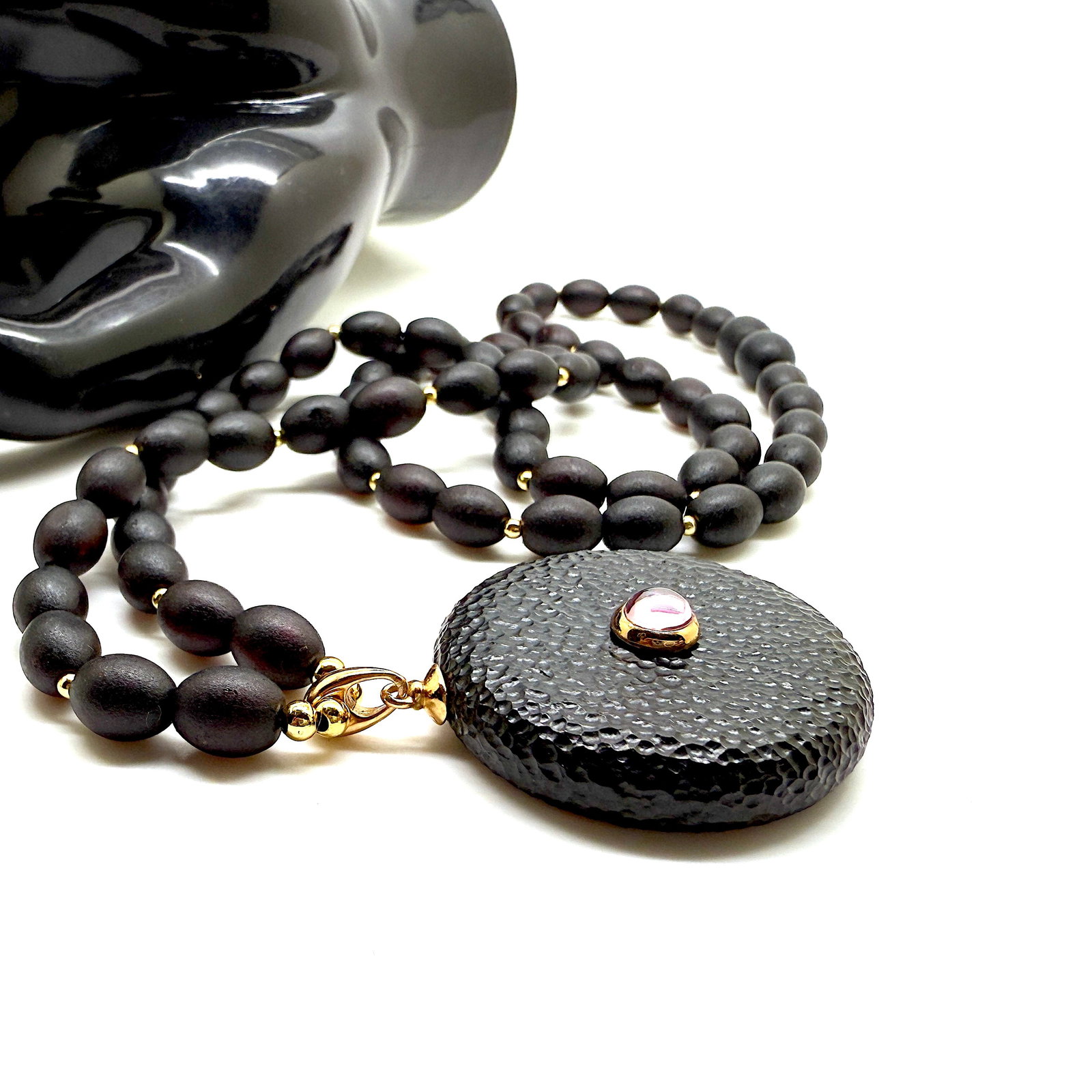 Impressive Amber Necklace with Amethyst - 9