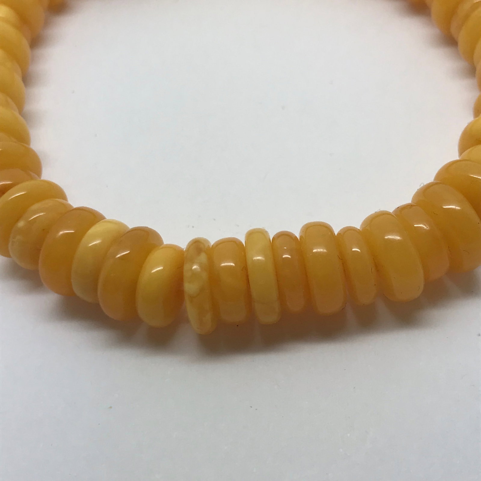 Unique and Remarkable Amber Bracelet made from Barrel shaped Amber beads - 6