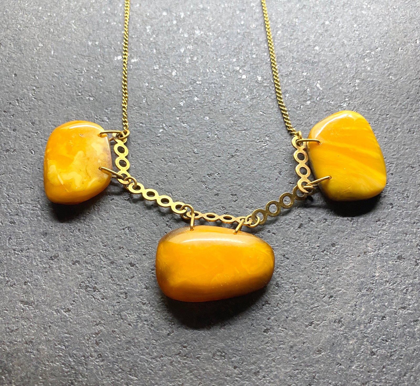 Incredible Vintage Amber Necklace made from Natural pieces - 5
