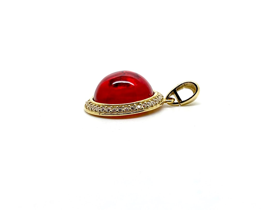 Beautiful Amber Pendant, shaped like an Ornament - 5