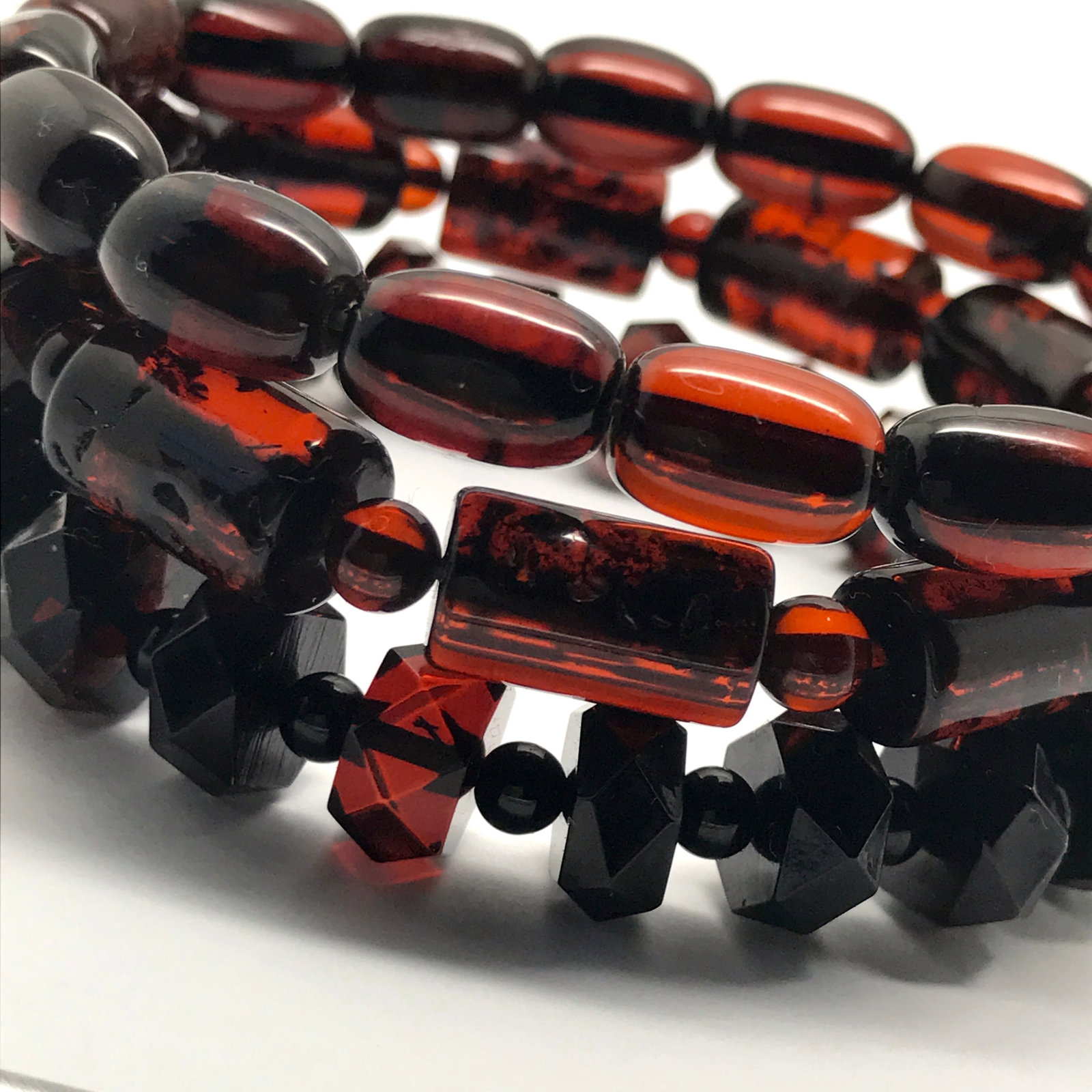 7x vintage bracelet Baltic amber various shape 48.7 grams - 5