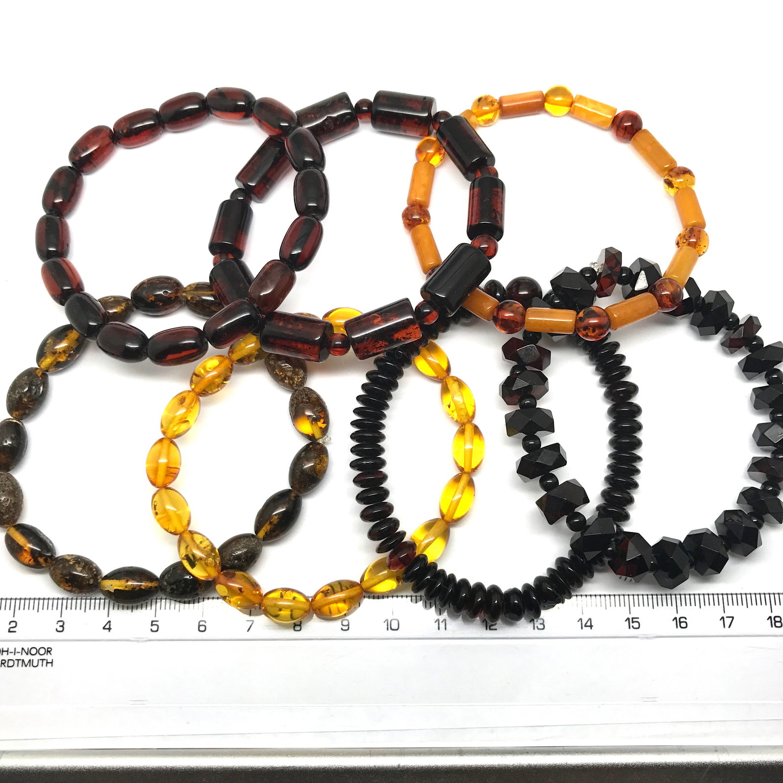7x vintage bracelet Baltic amber various shape 48.7 grams - 6