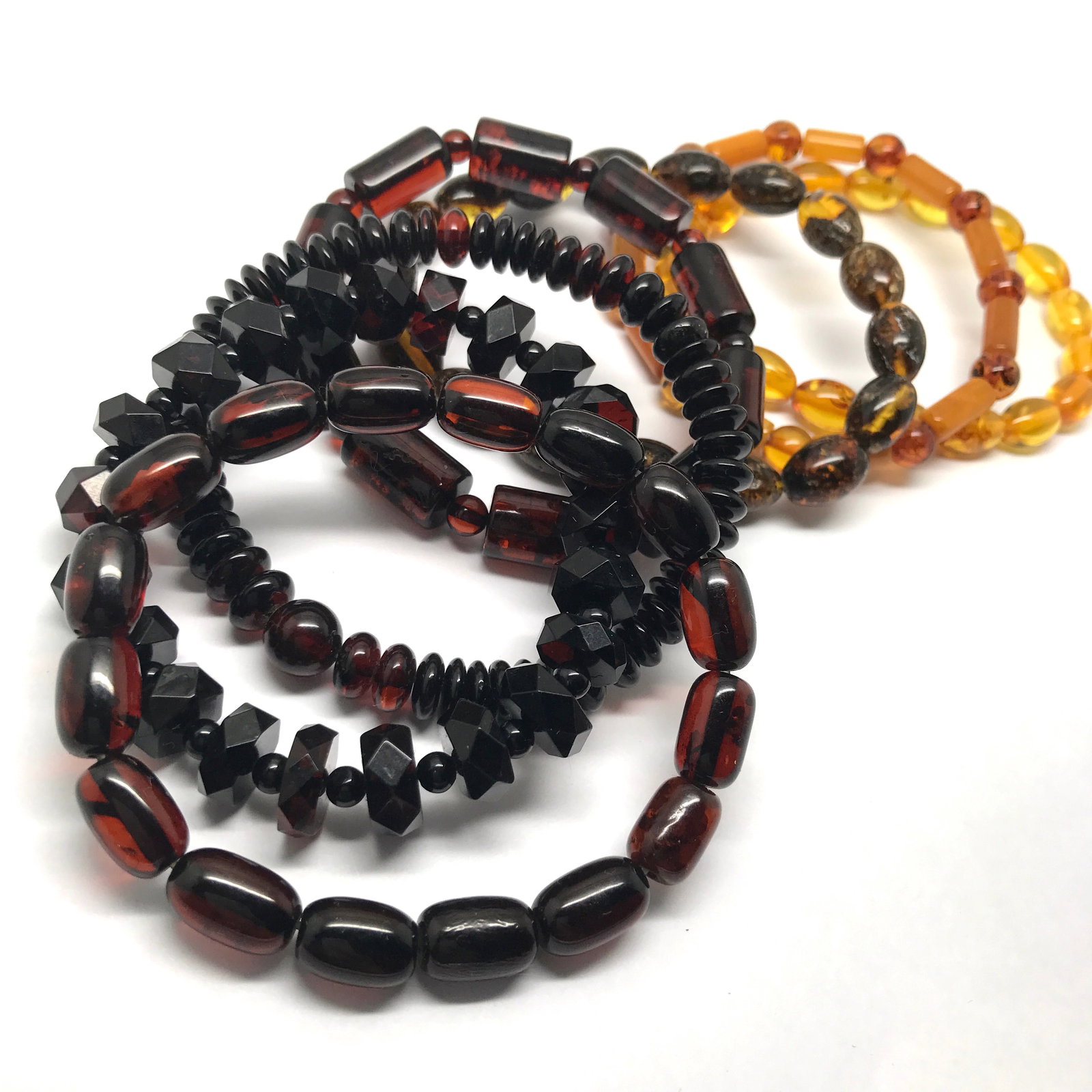 7x vintage bracelet Baltic amber various shape 48.7 grams - 9