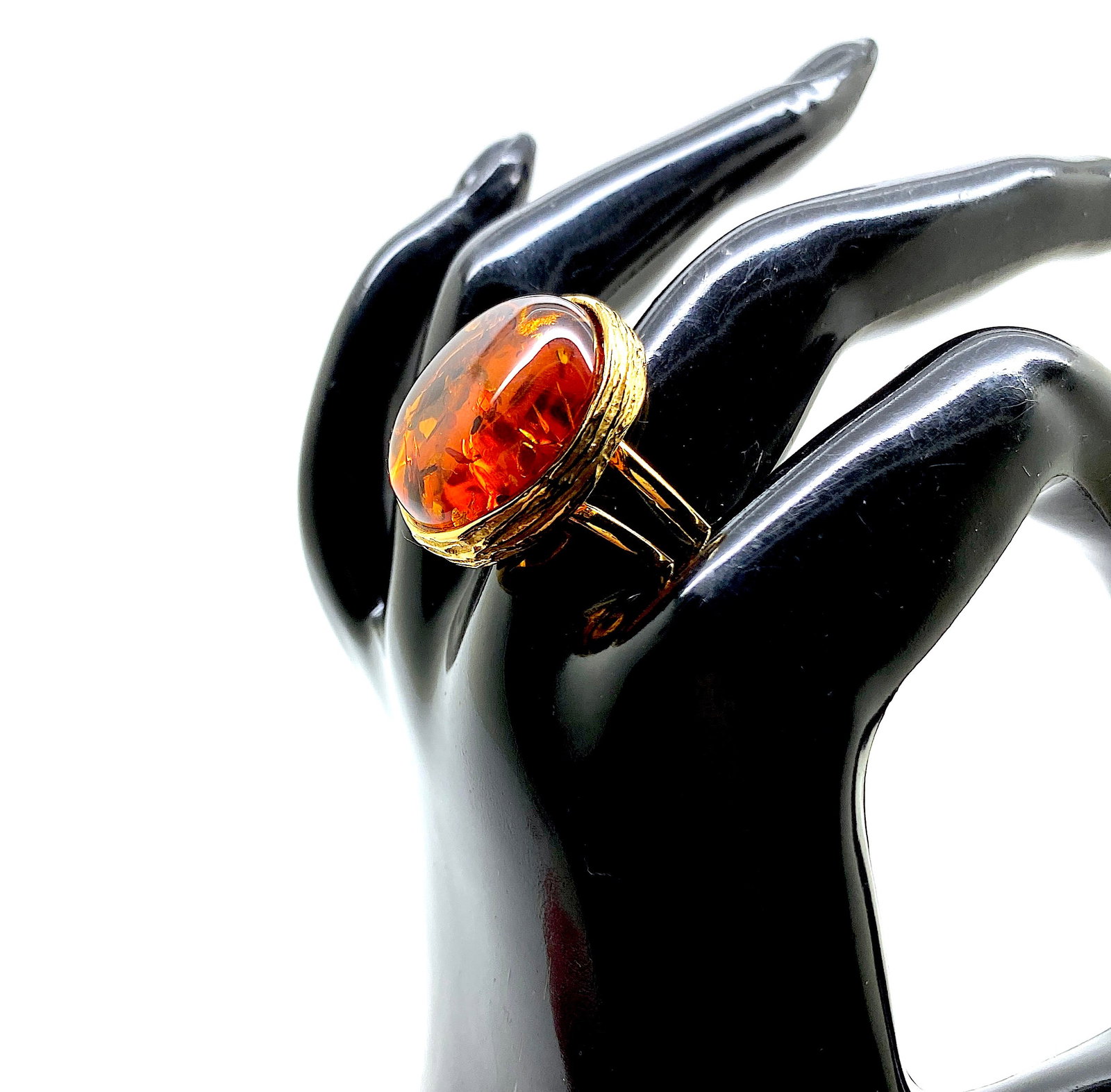 Adjustable Amber Ring - 13