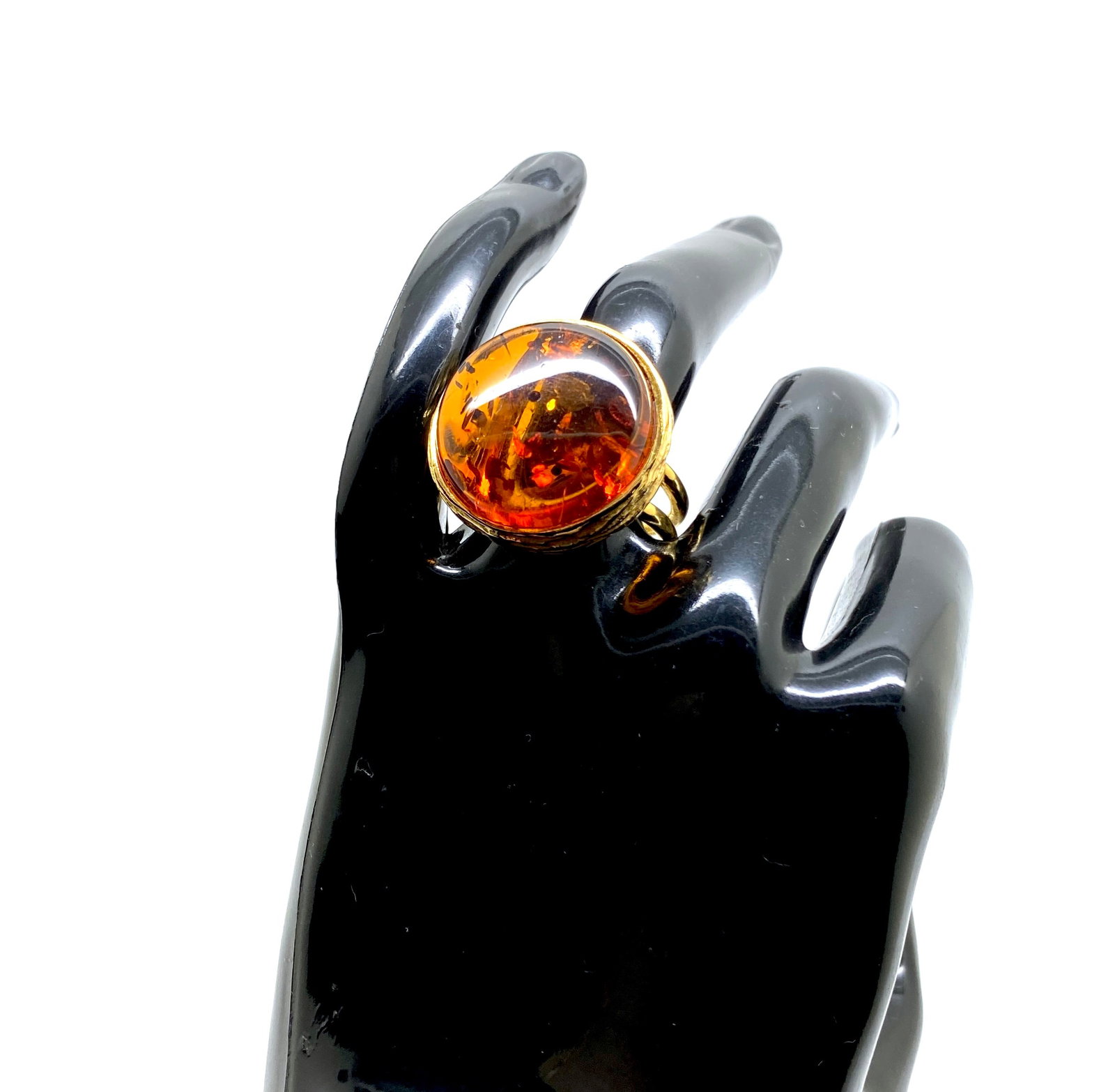Adjustable Amber Ring - 9