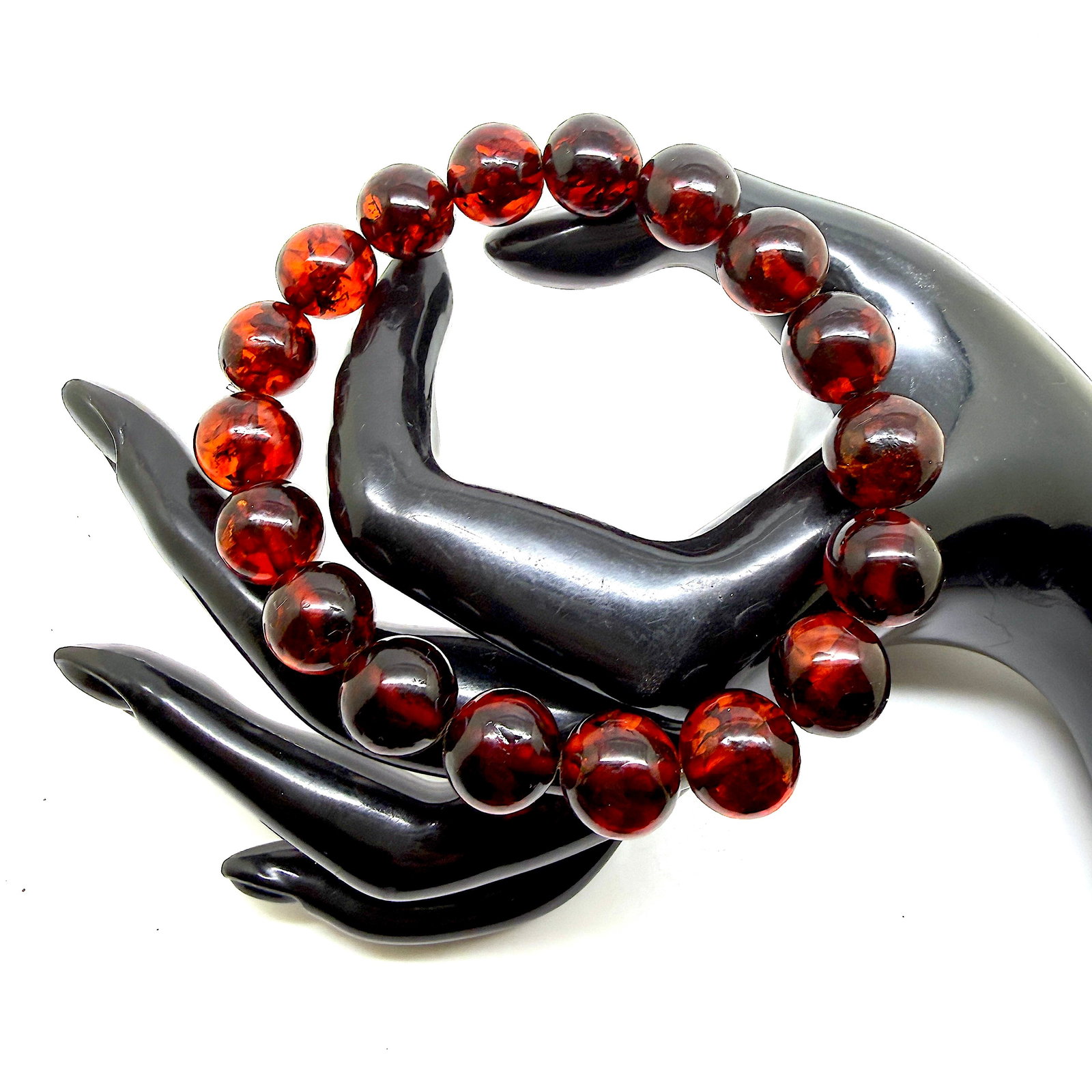 Extraordinary Amber Bracelet made from Round Amber beads - 11