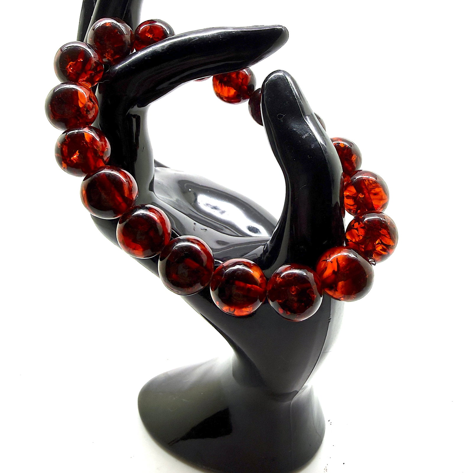 Extraordinary Amber Bracelet made from Round Amber beads - 9