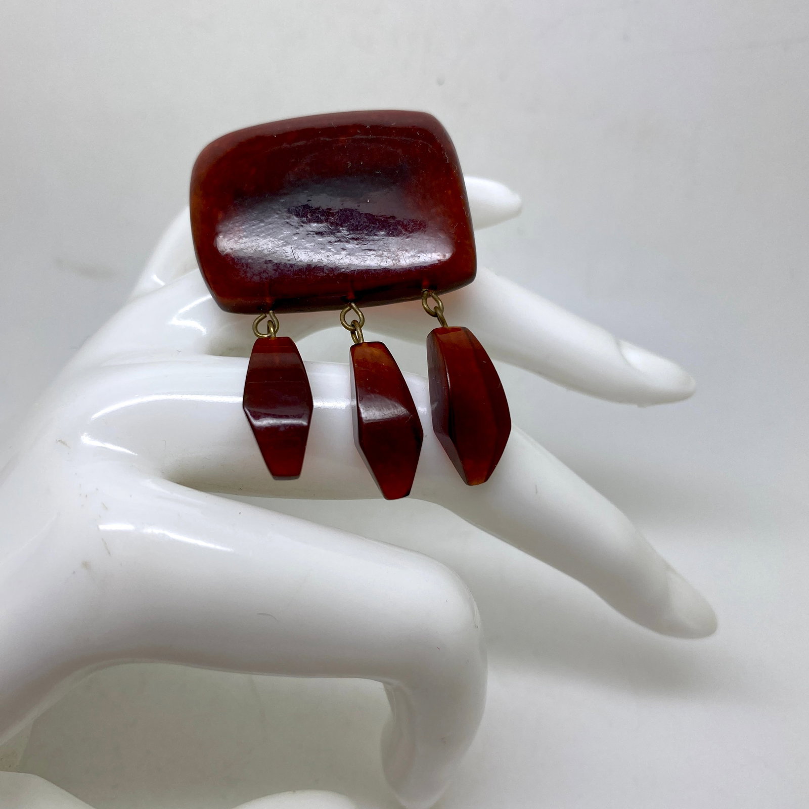 Antique Amber Brooch - 8