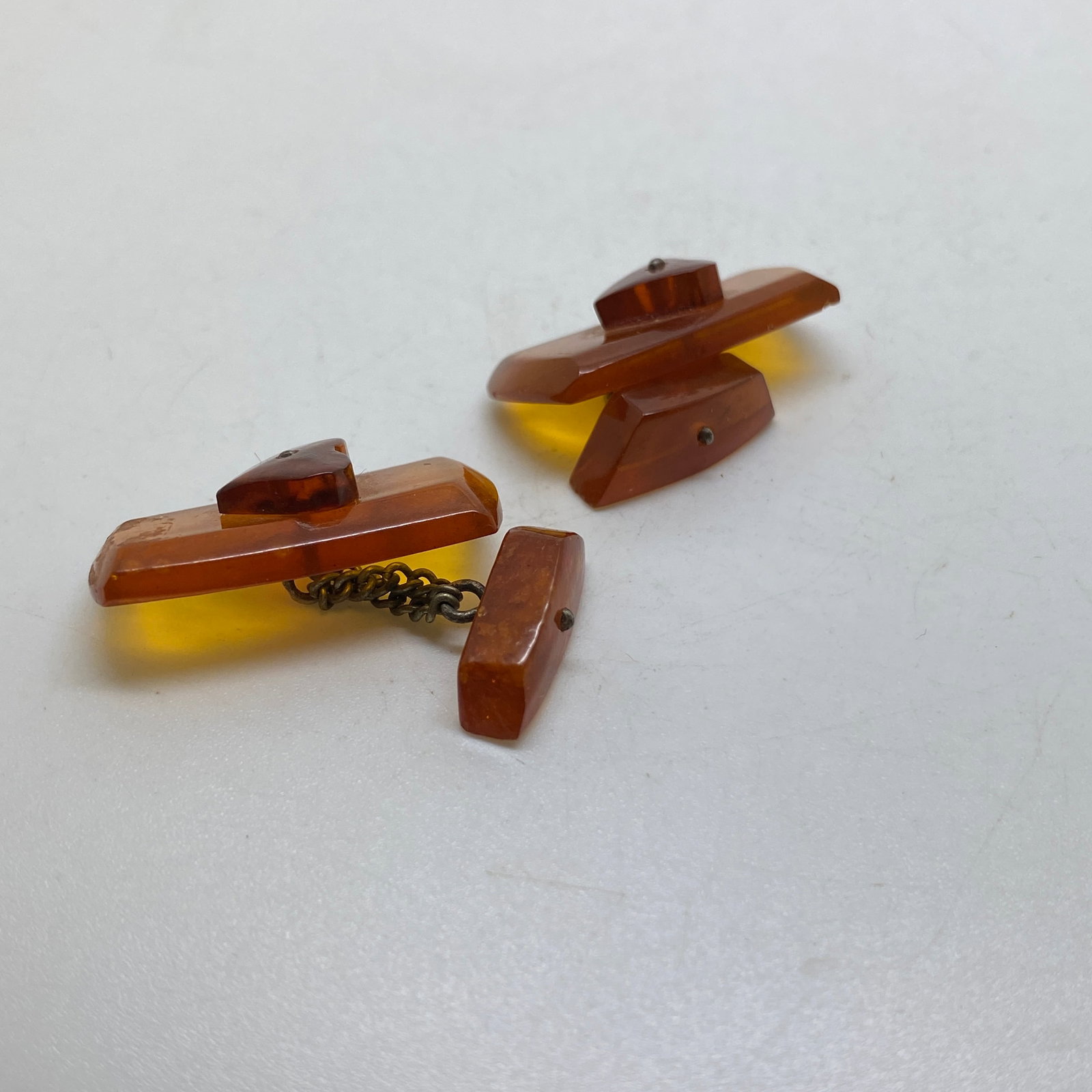 Grand Vintage Amber Cufflinks - 2