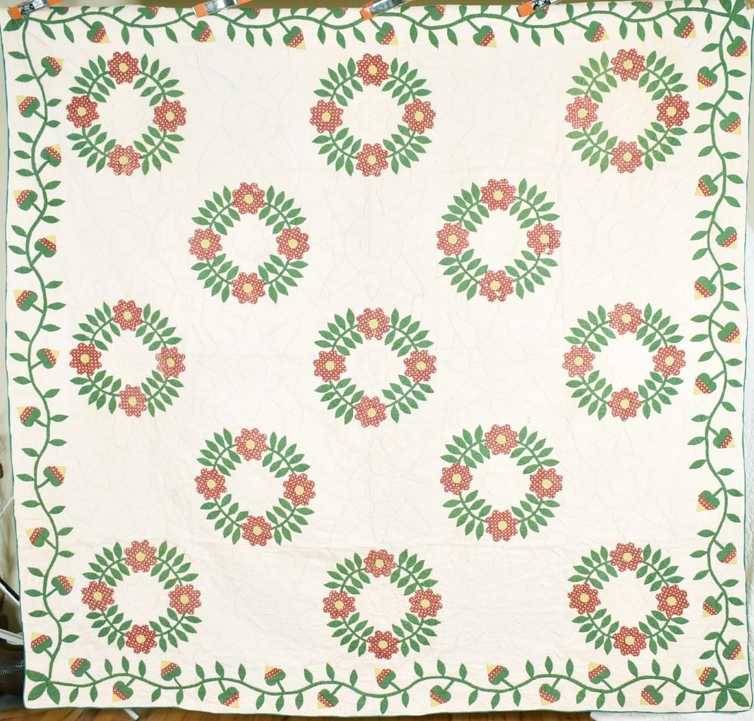 Vintage President's Wreath Applique Quilt (1 of 10)