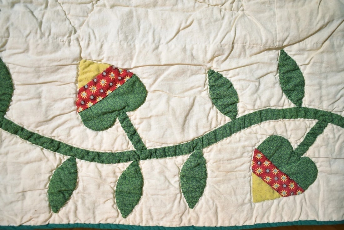 Vintage President's Wreath Applique Quilt - 5