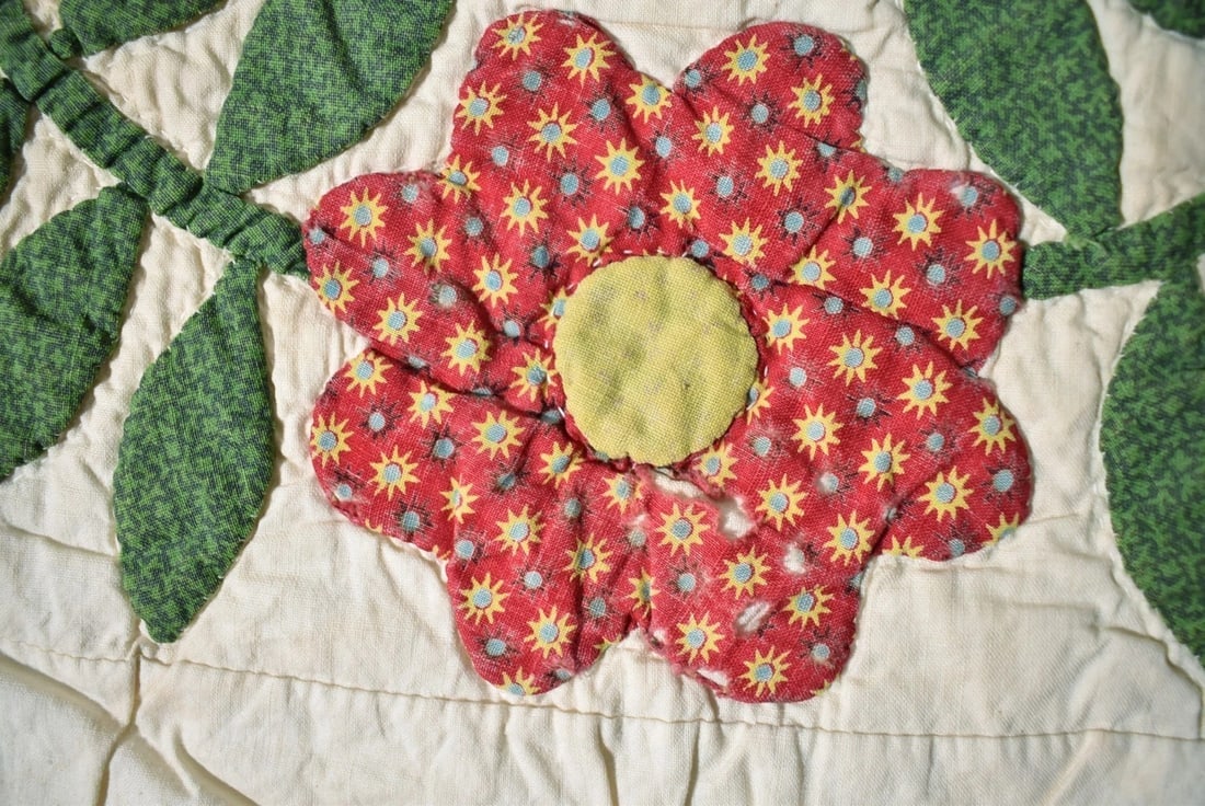 Vintage President's Wreath Applique Quilt - 6