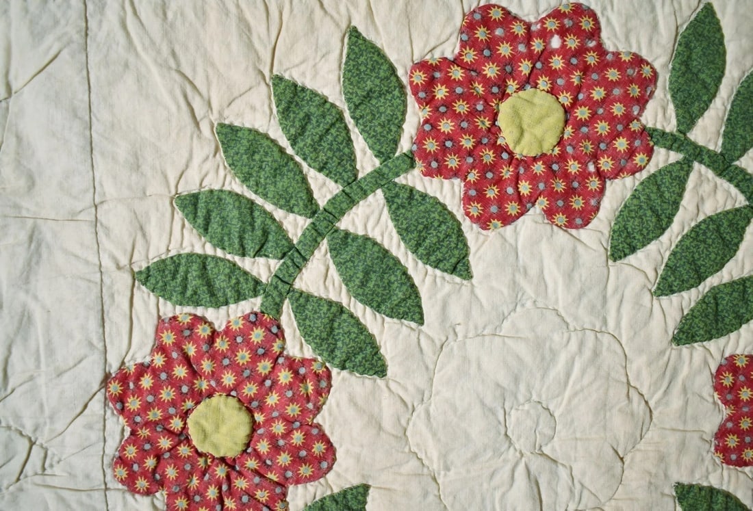 Vintage President's Wreath Applique Quilt - 8