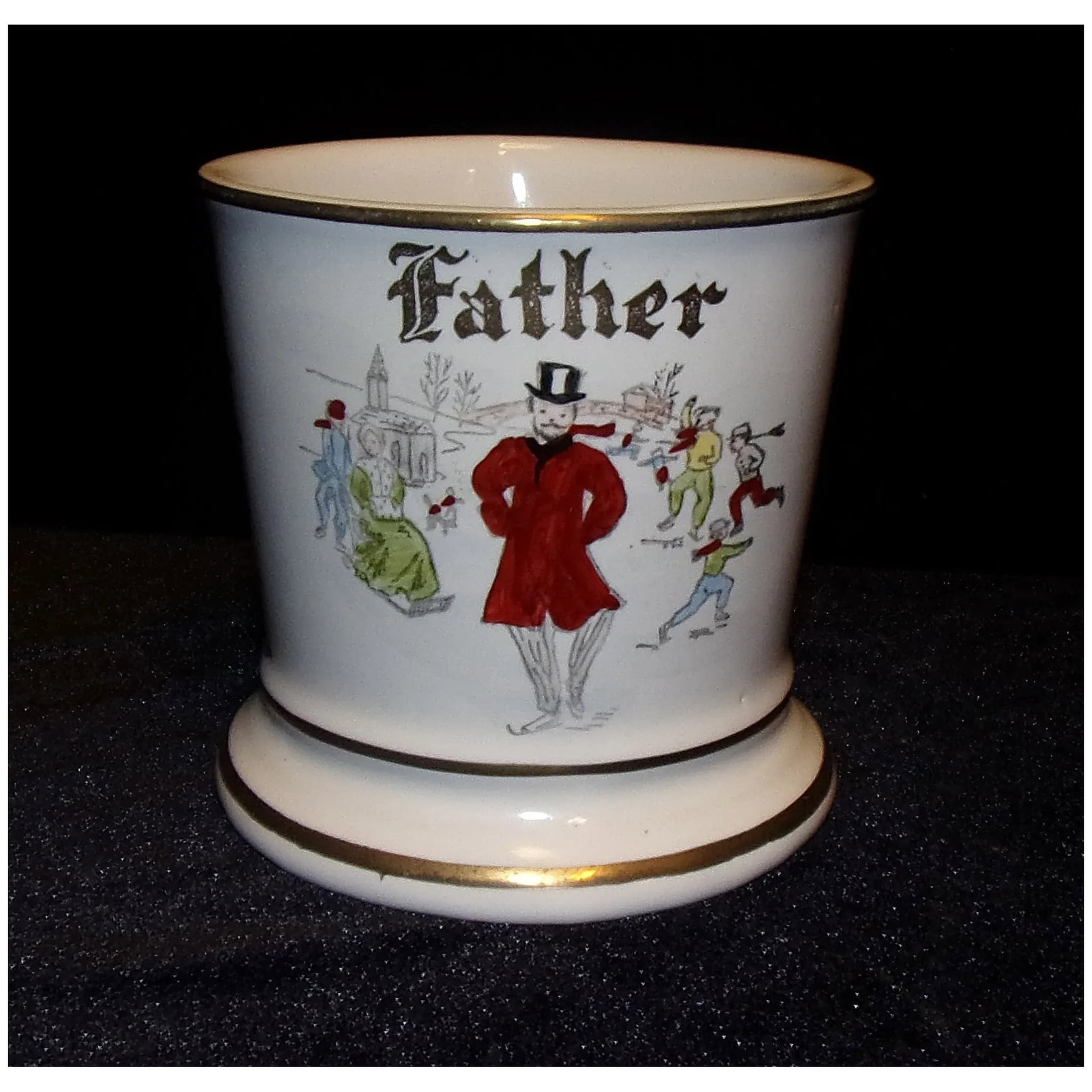 Vintage Sportsman Hand Painted Father Shaving Mug - 2