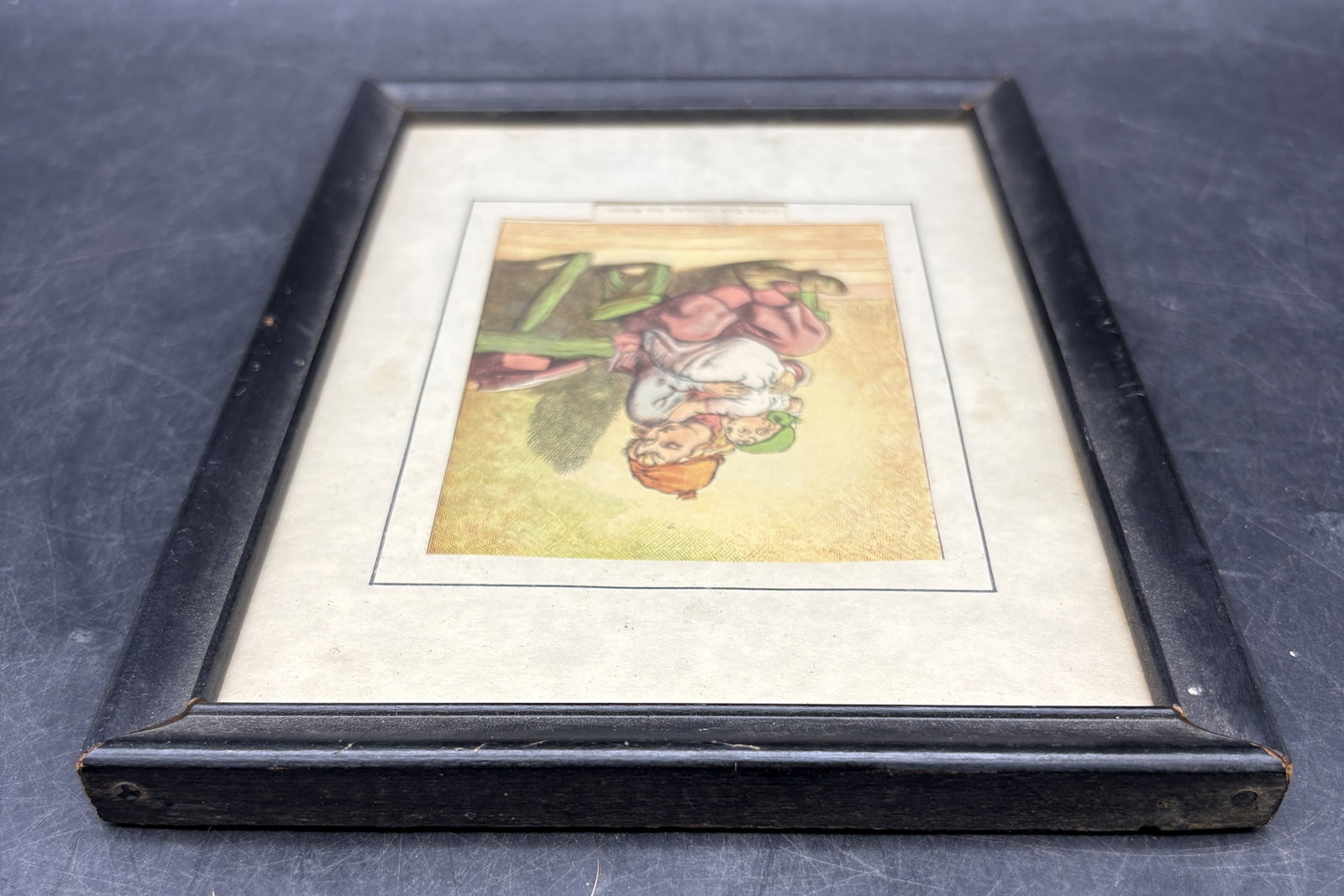 Vintage Framed Nursery Print “Little Tuck Nursing His Sister” - 4