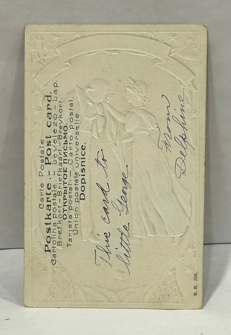 Patriotic Embossed Post Card Uncle Sam & Lady Liberty Hurrah! July 4th Flag 1910 - 3