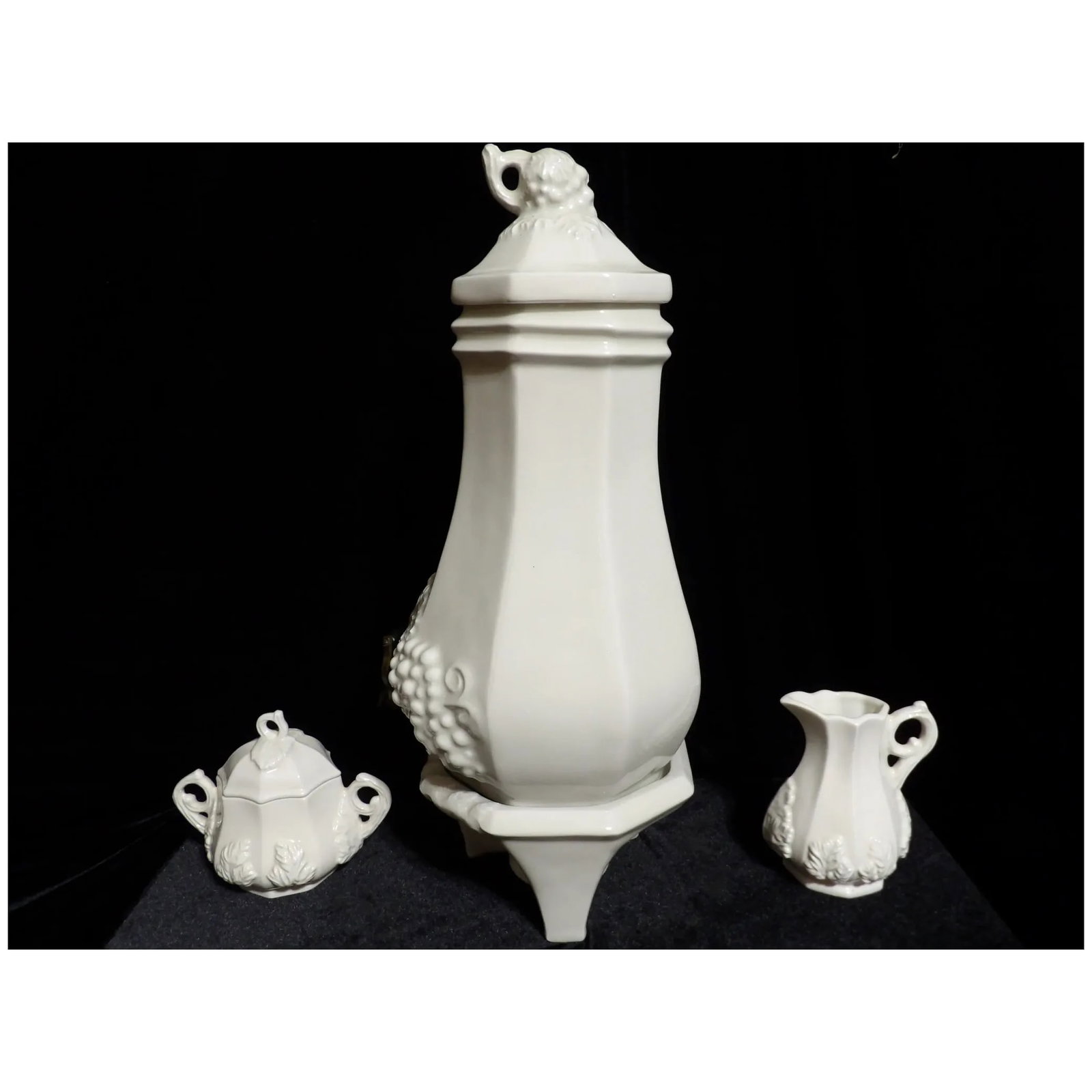 Red Cliff Coffee Urn with Lid & Stand Grape Design - 7