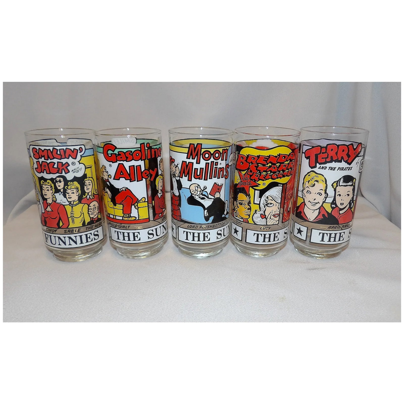 Vintage Newspaper Sunday Funnies Drinking Glasses by Libbey - 2