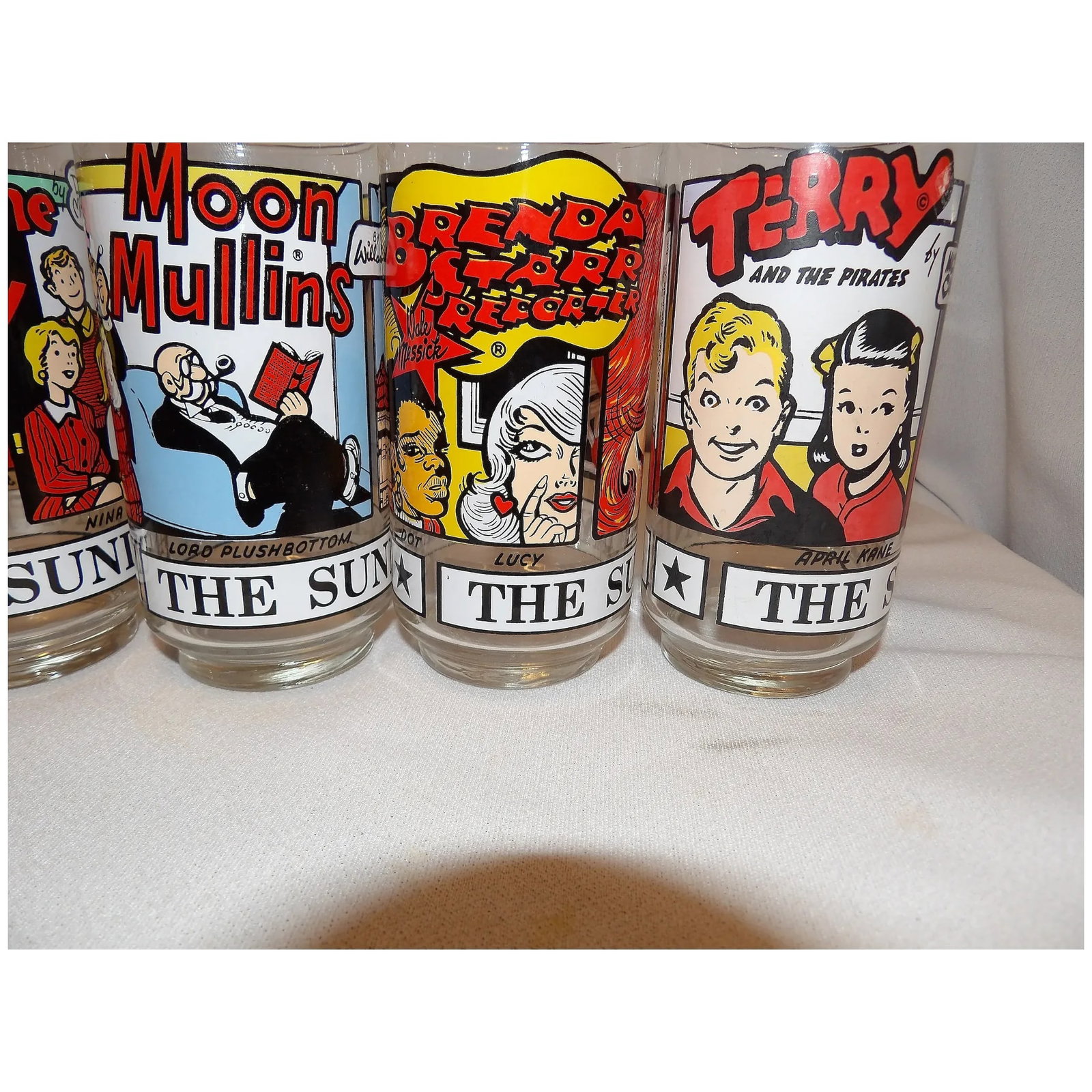 Vintage Newspaper Sunday Funnies Drinking Glasses by Libbey - 4