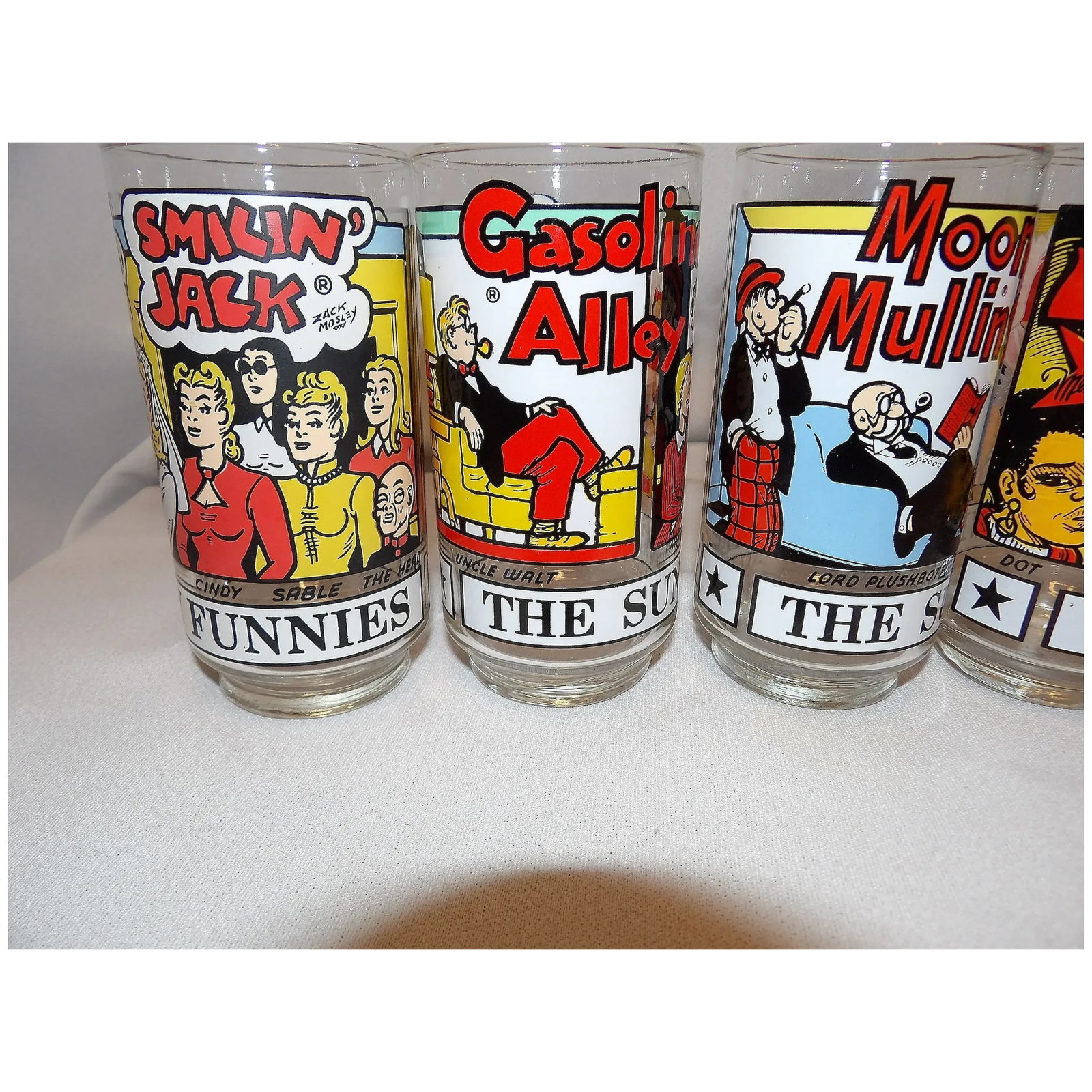Vintage Newspaper Sunday Funnies Drinking Glasses by Libbey - 5