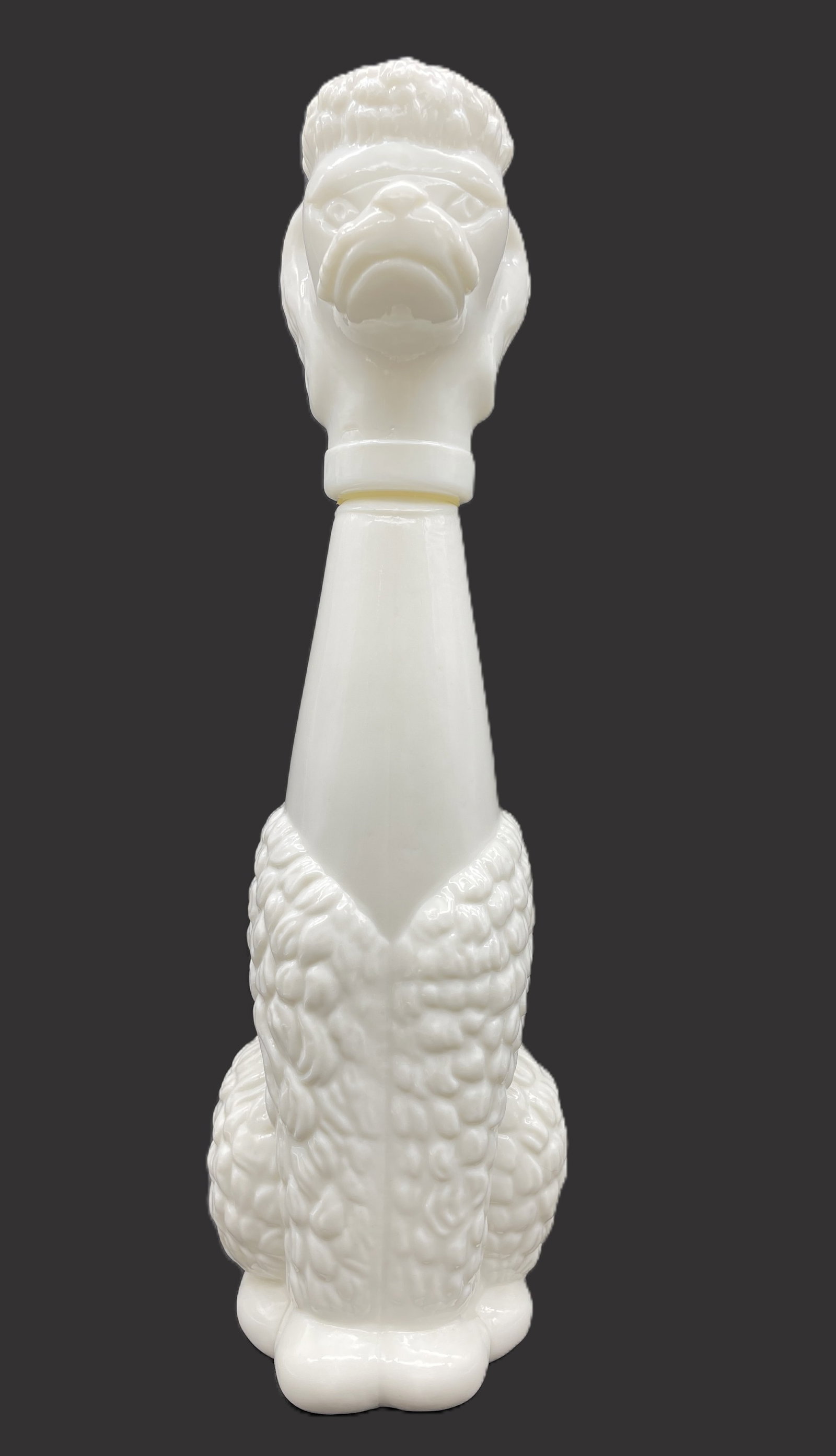 1970s MilkGlass Poodle Dog DECANTER - 3