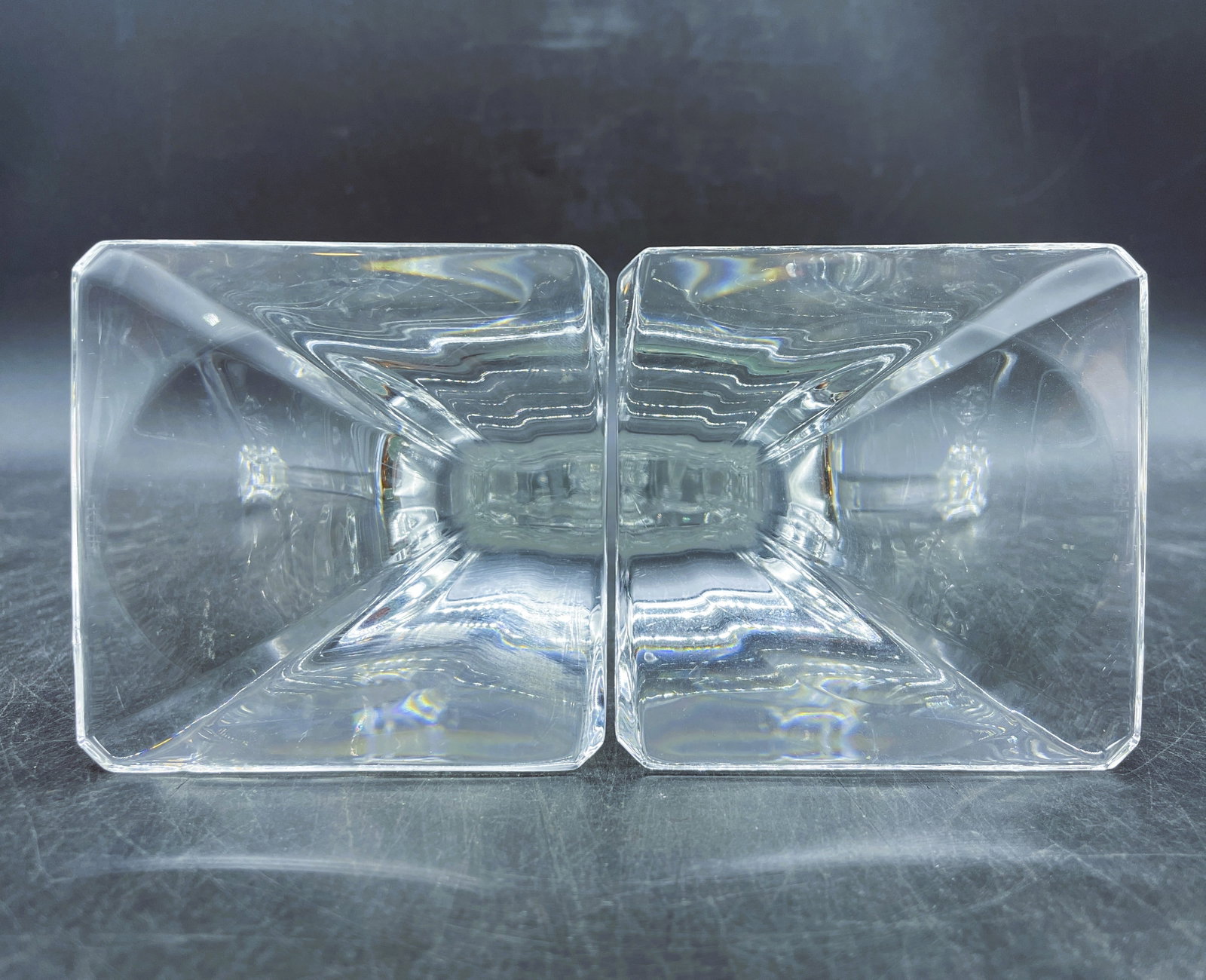 MID-CENTURY MODERN RIEDEL "DUETTO" AUSTRIA CRYSTAL CANDLESTICKS - 4