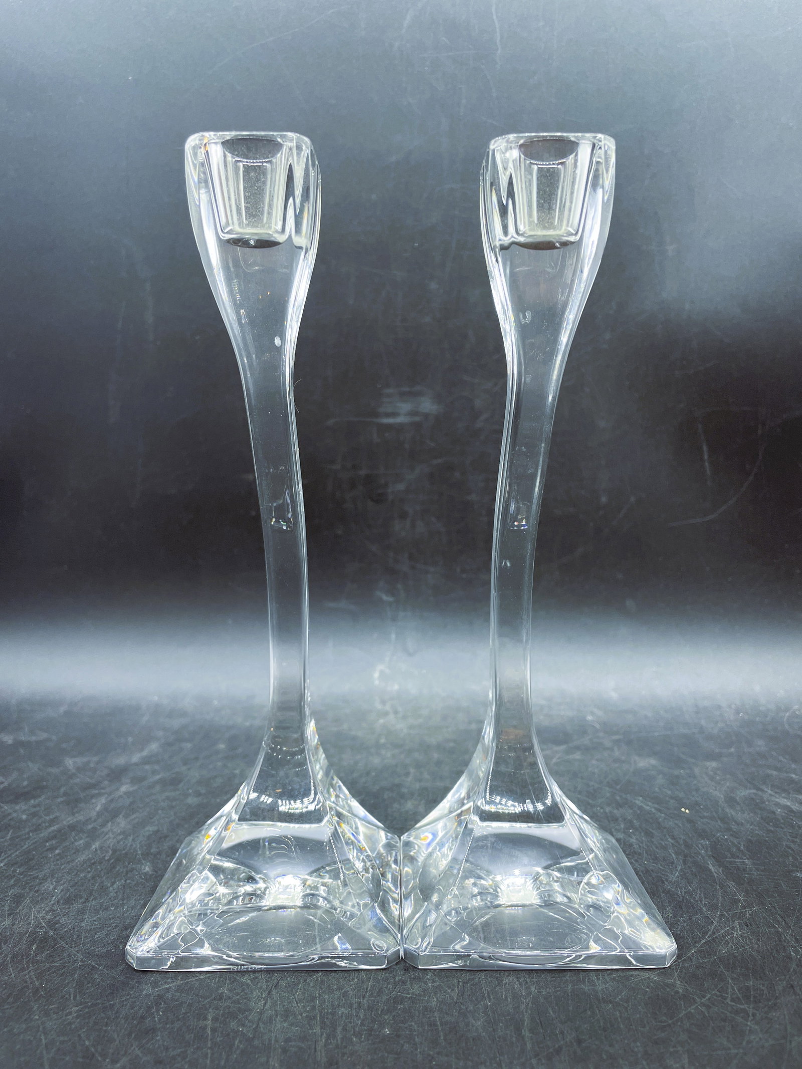 MID-CENTURY MODERN RIEDEL "DUETTO" AUSTRIA CRYSTAL CANDLESTICKS - 6