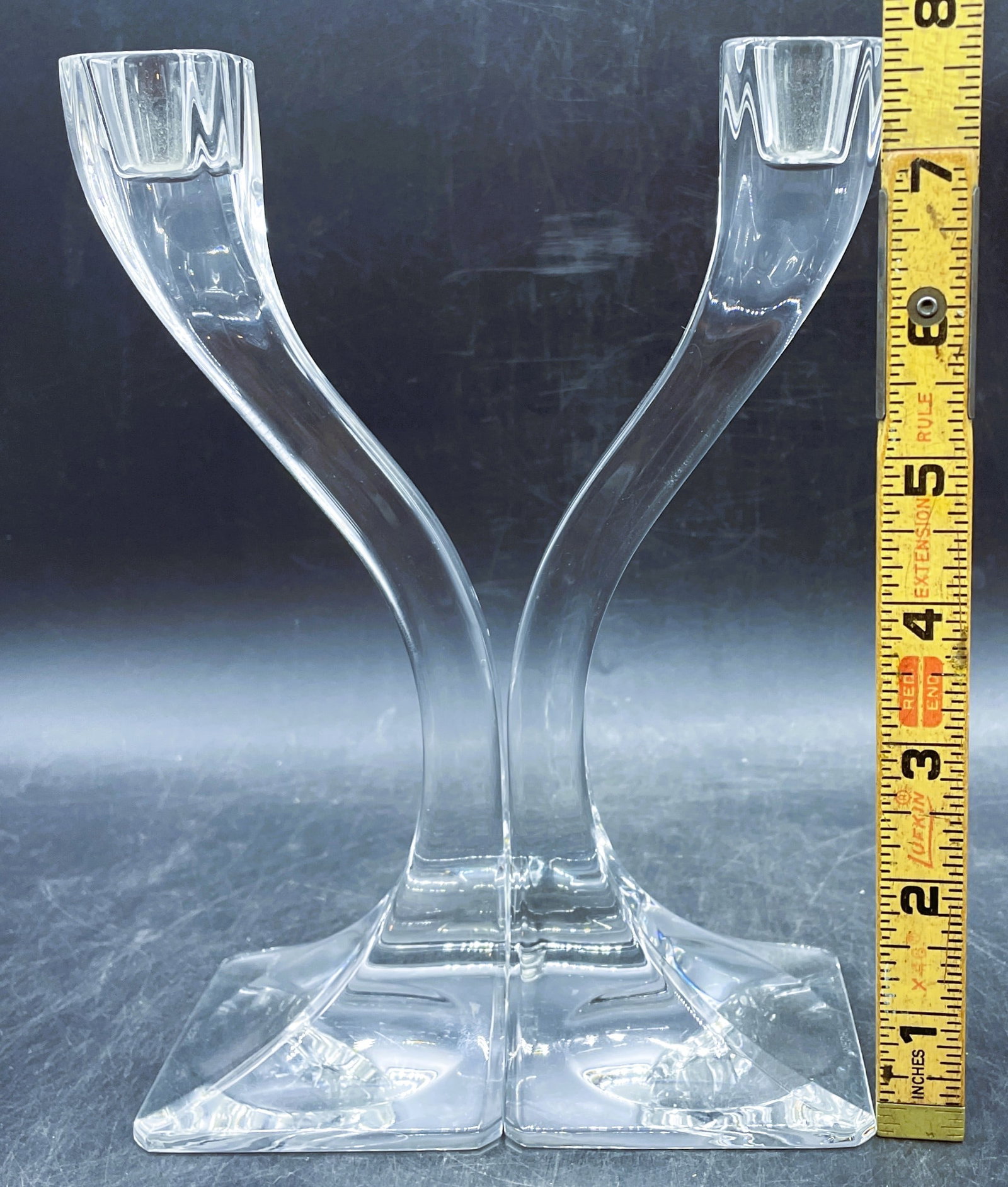 MID-CENTURY MODERN RIEDEL "DUETTO" AUSTRIA CRYSTAL CANDLESTICKS - 8