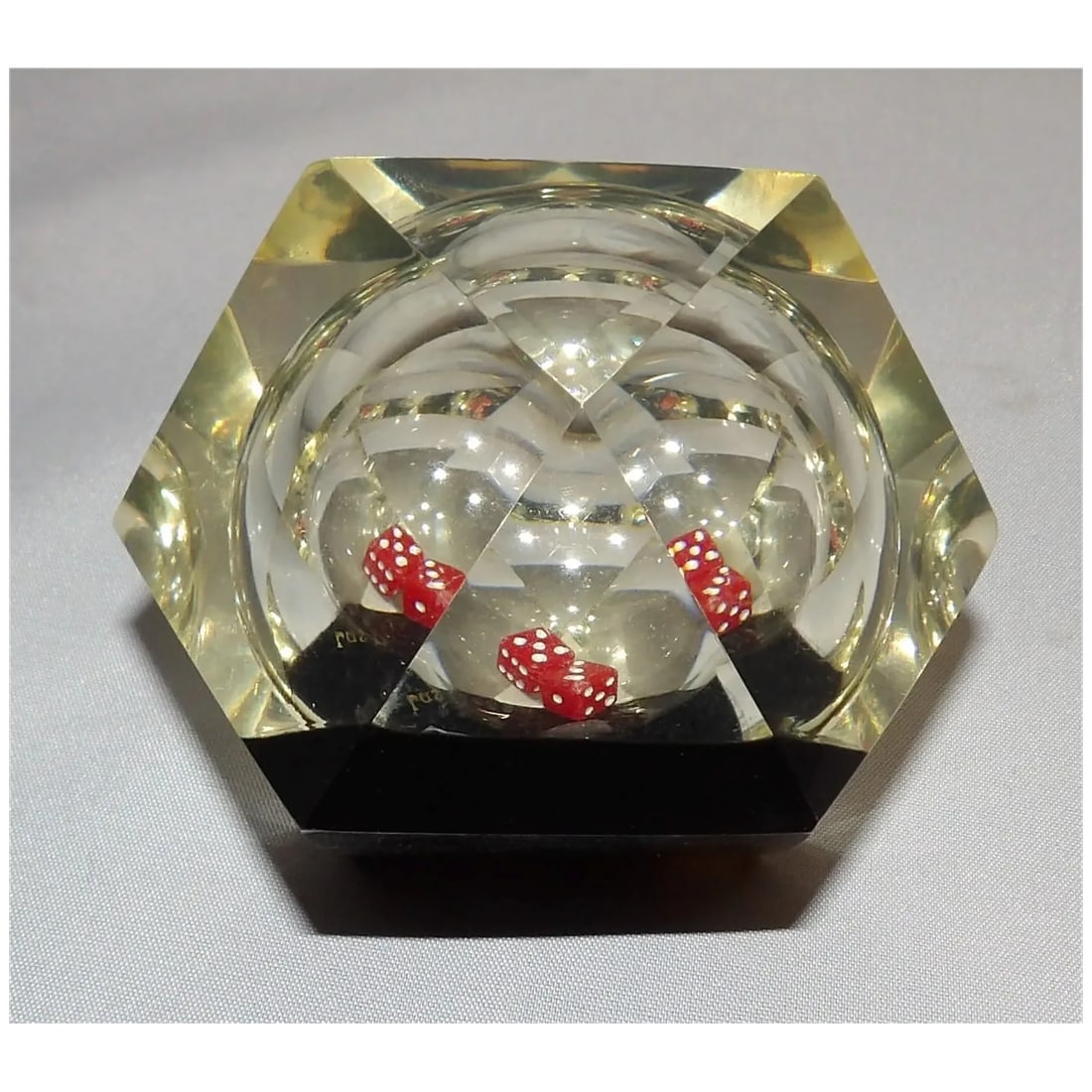 Acrylic Lucite Las Vegas Retro Prism Floating Dice Paperweights - 3