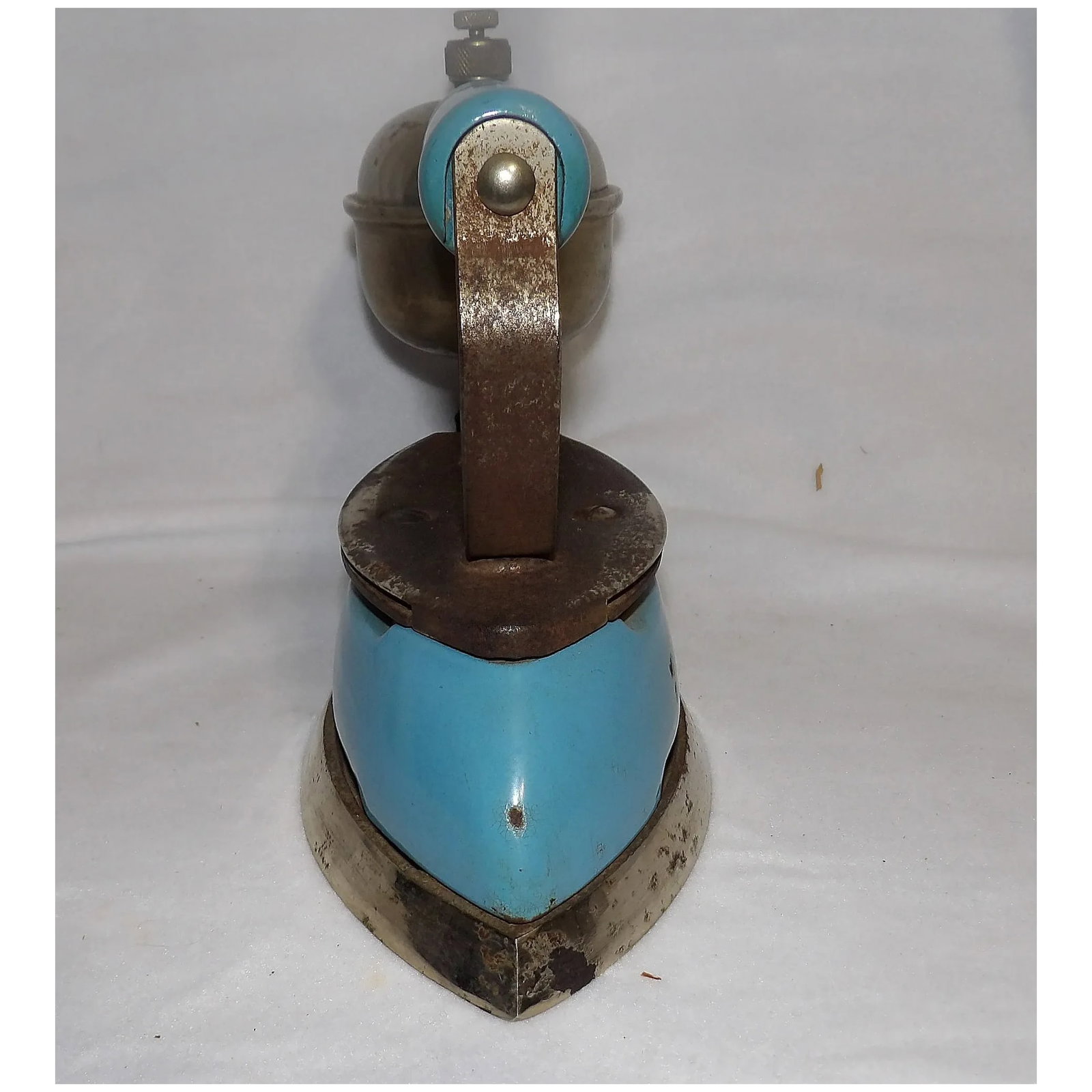 Vintage Blue Gas-Powered Iron with Gas Container - 3