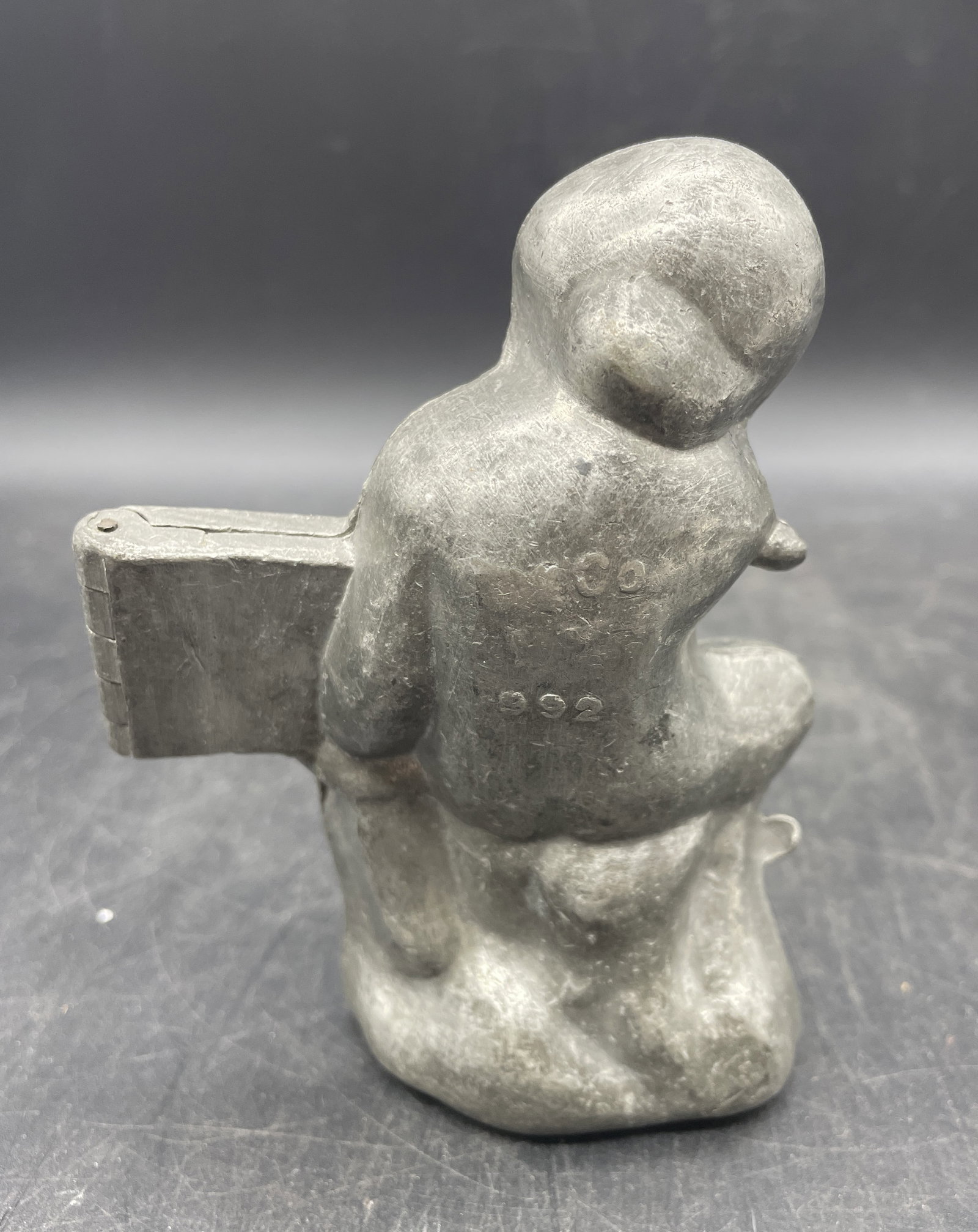ANTIQUE PEWTER ICE CREAM MOLD #992 CUPID CHERUB BOY 1900'S VICTORIAN ~ E&CO - 4