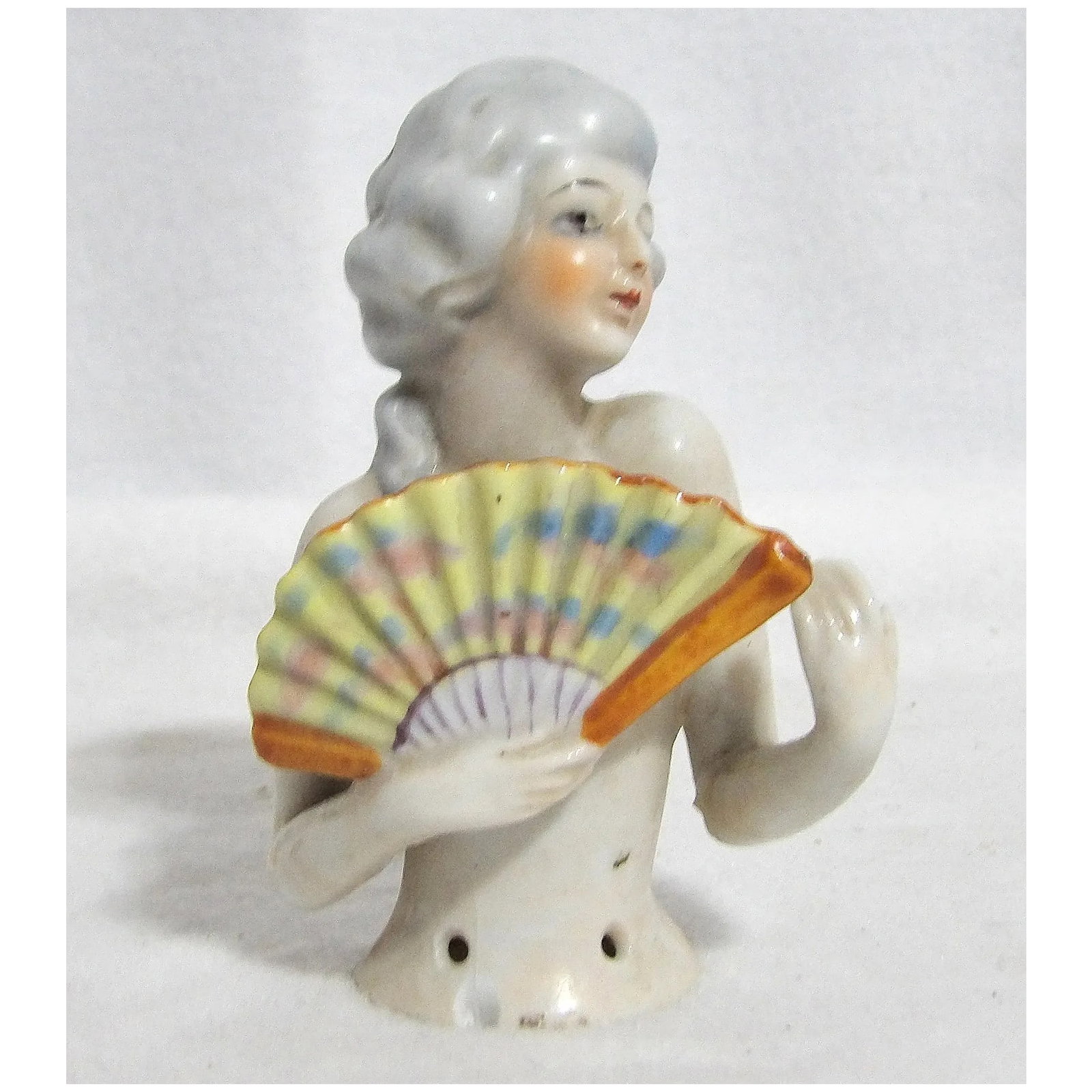 Vintage Porcelain Half Doll and Doll Head - 3