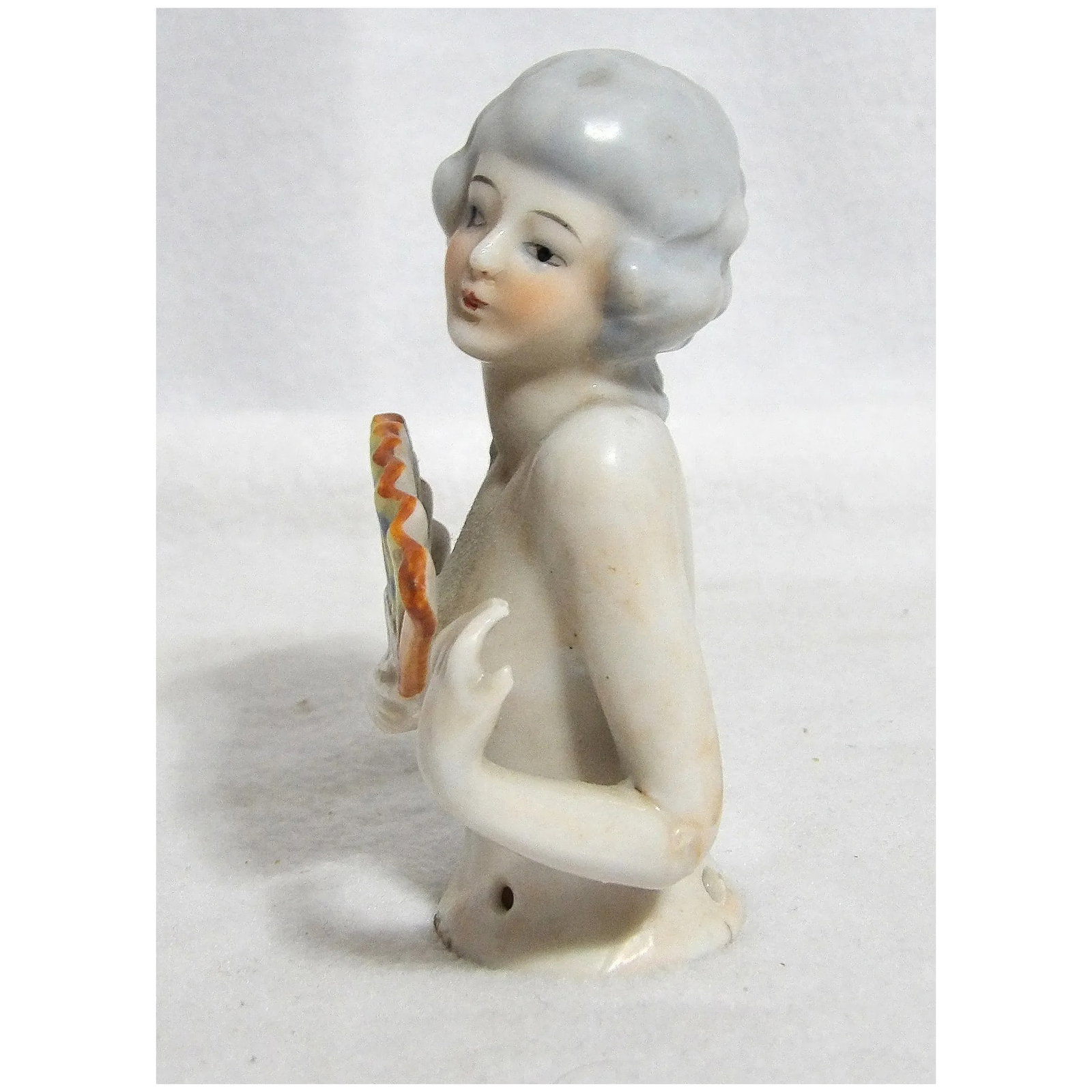 Vintage Porcelain Half Doll and Doll Head - 5