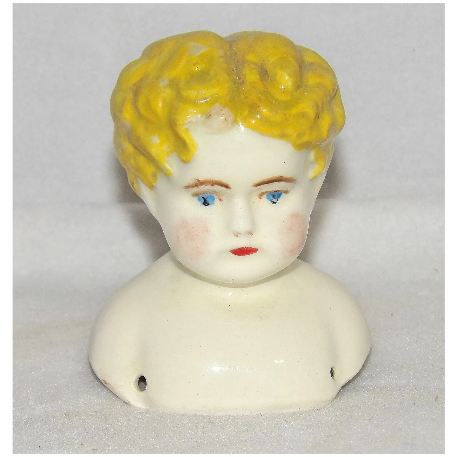 Vintage Porcelain Half Doll and Doll Head - 9