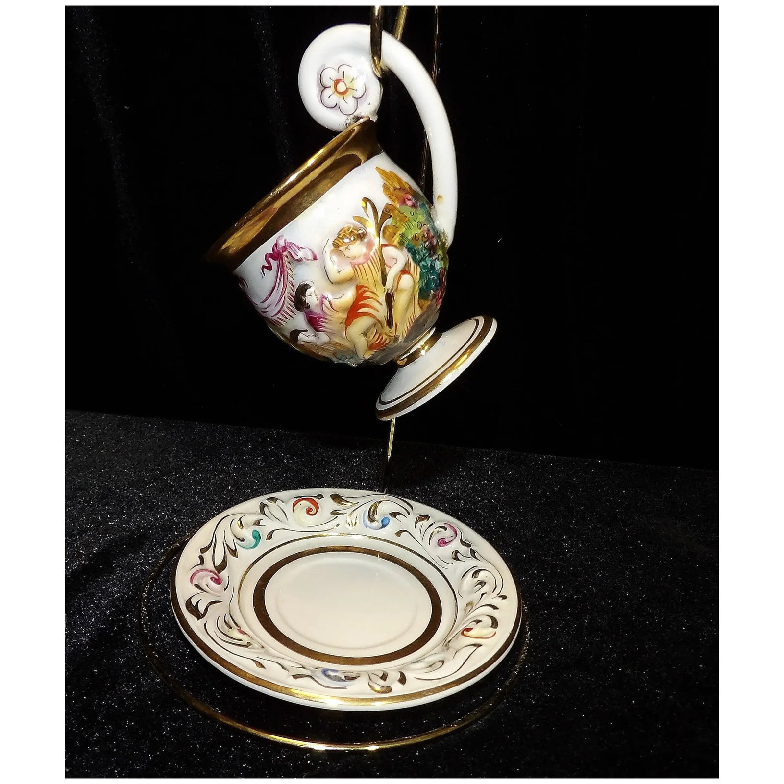 Vintage R Capodimonte GB Demitasse Cup and Saucer - 2