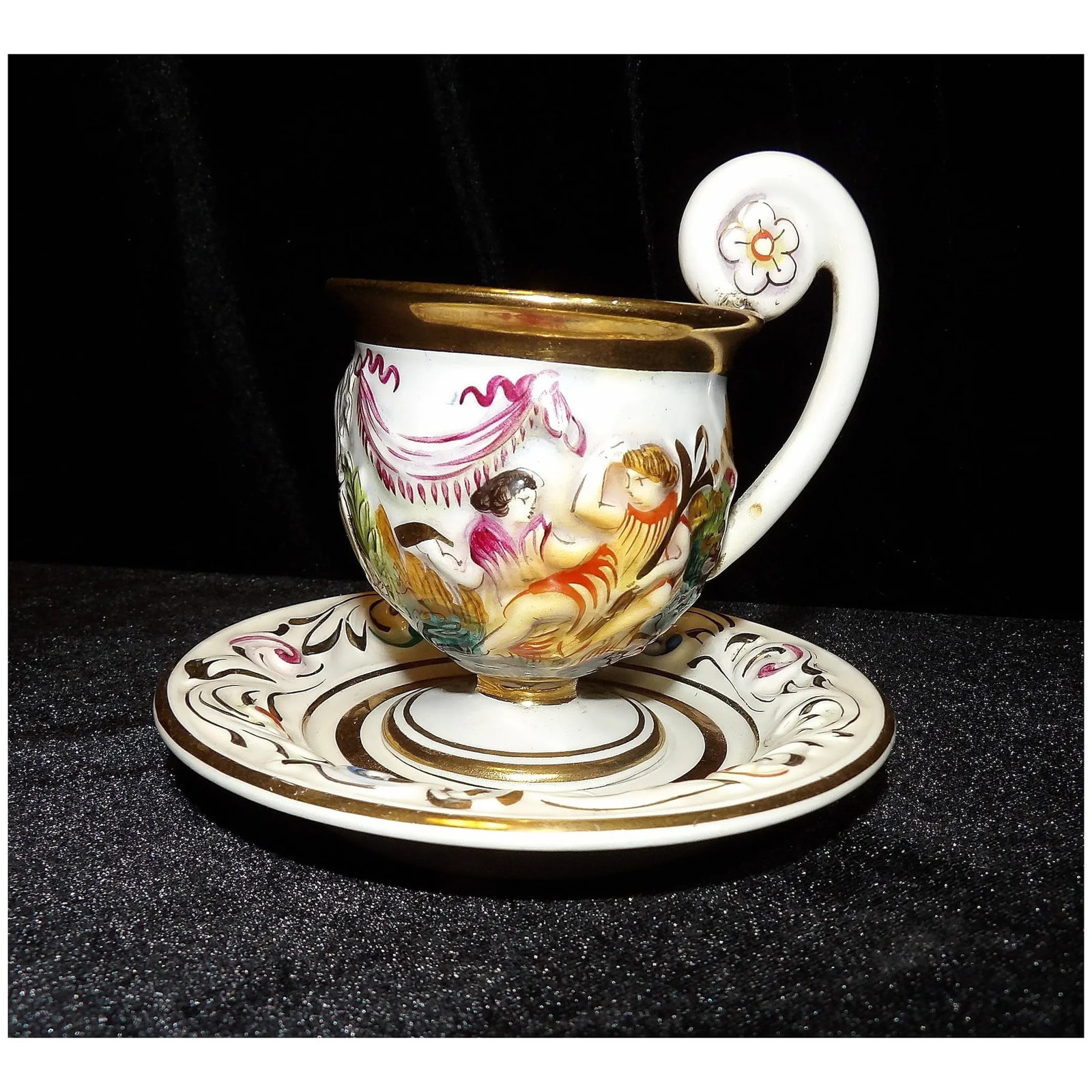 Vintage R Capodimonte GB Demitasse Cup and Saucer - 3