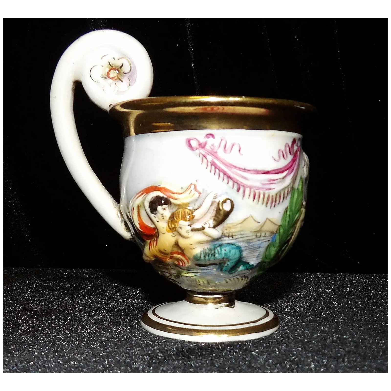 Vintage R Capodimonte GB Demitasse Cup and Saucer - 5