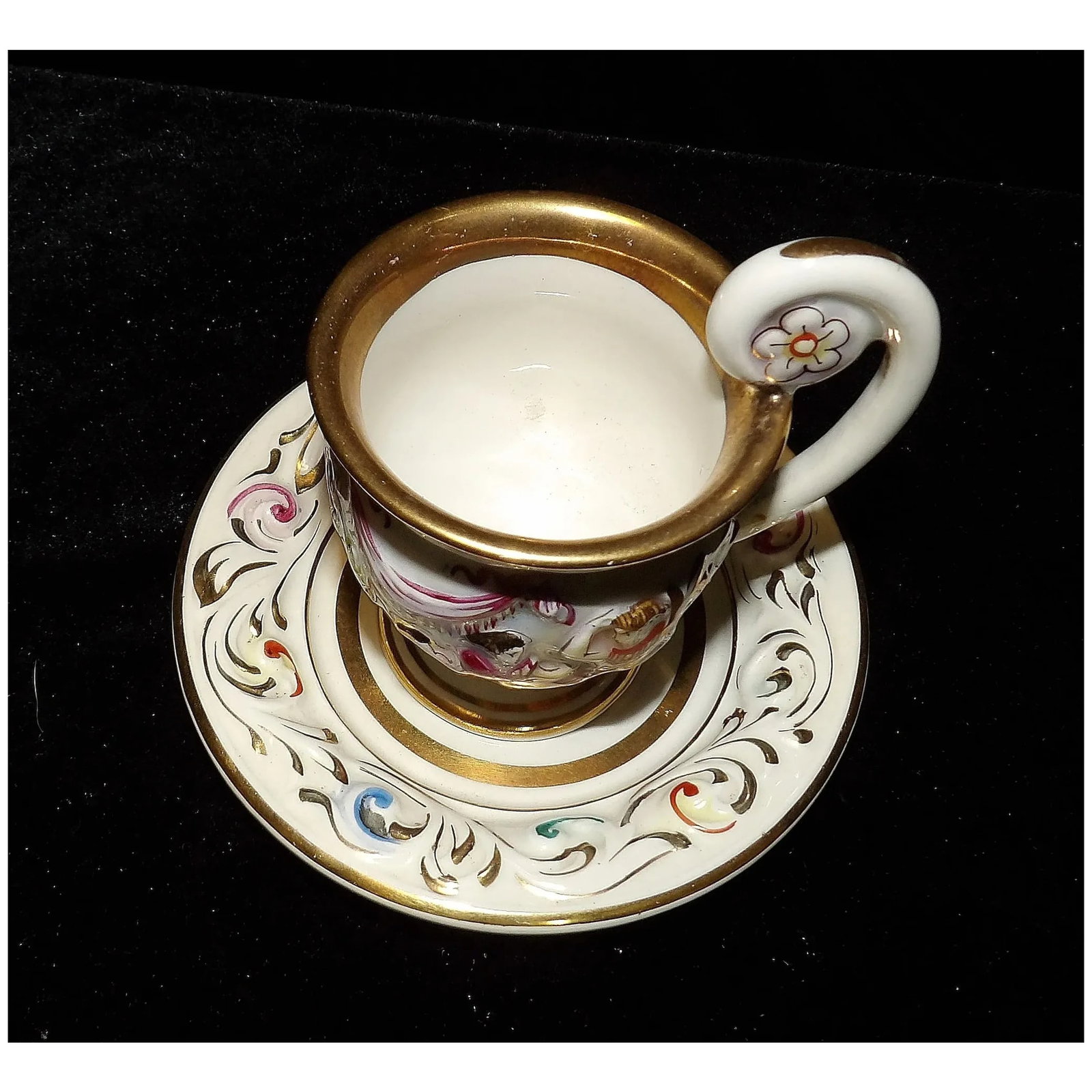 Vintage R Capodimonte GB Demitasse Cup and Saucer - 7