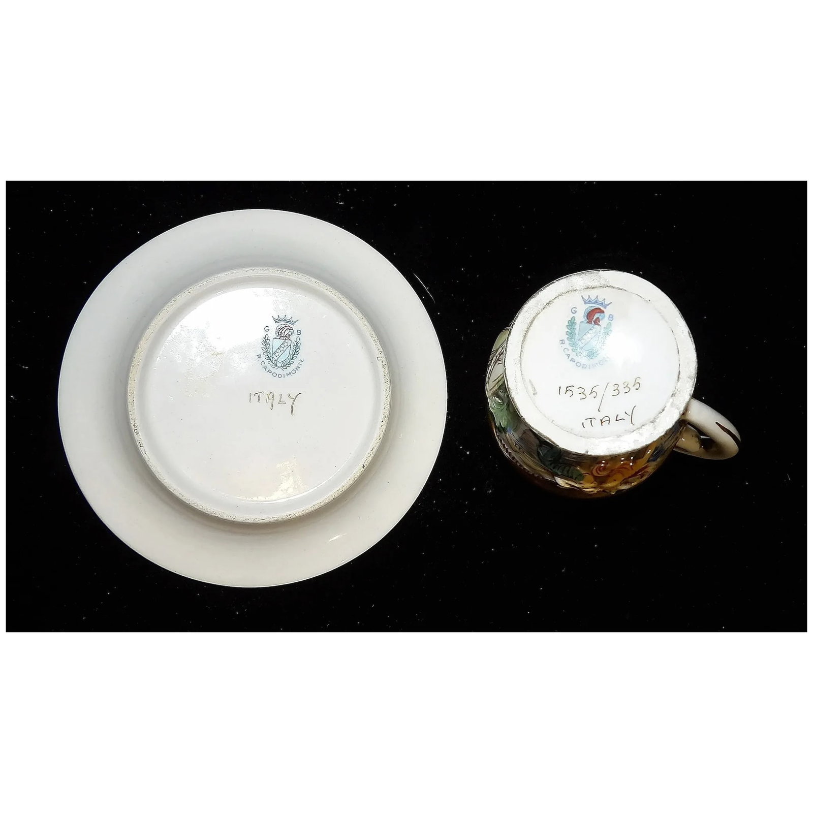 Vintage R Capodimonte GB Demitasse Cup and Saucer - 8