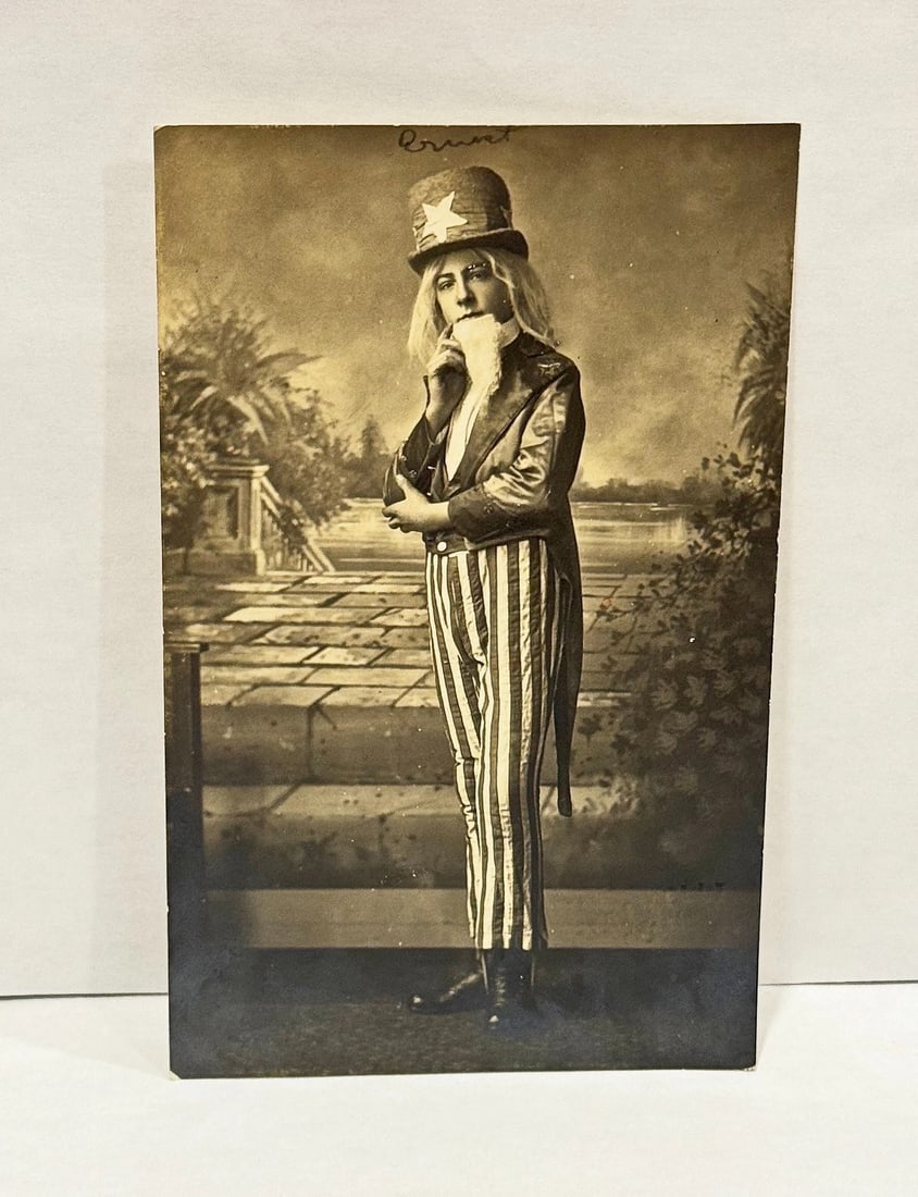 RPPC Real Photo Postcard Handsome Uncle Sam 'Ernest Reinke' February 11, 1917 - 2