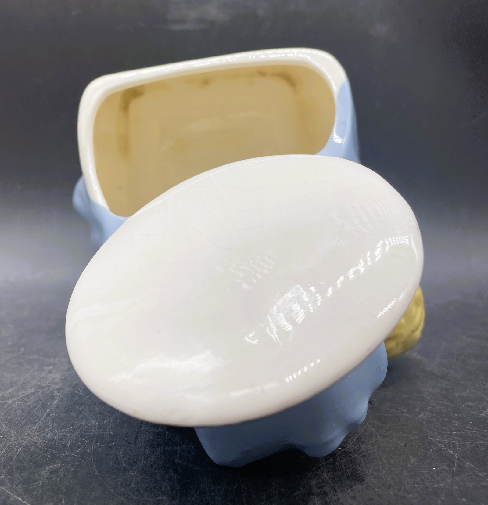 RUBEN'S 1960 MOTHER MARY AND BABY JESUS PORCELAIN PLANTER, JAPAN - 6